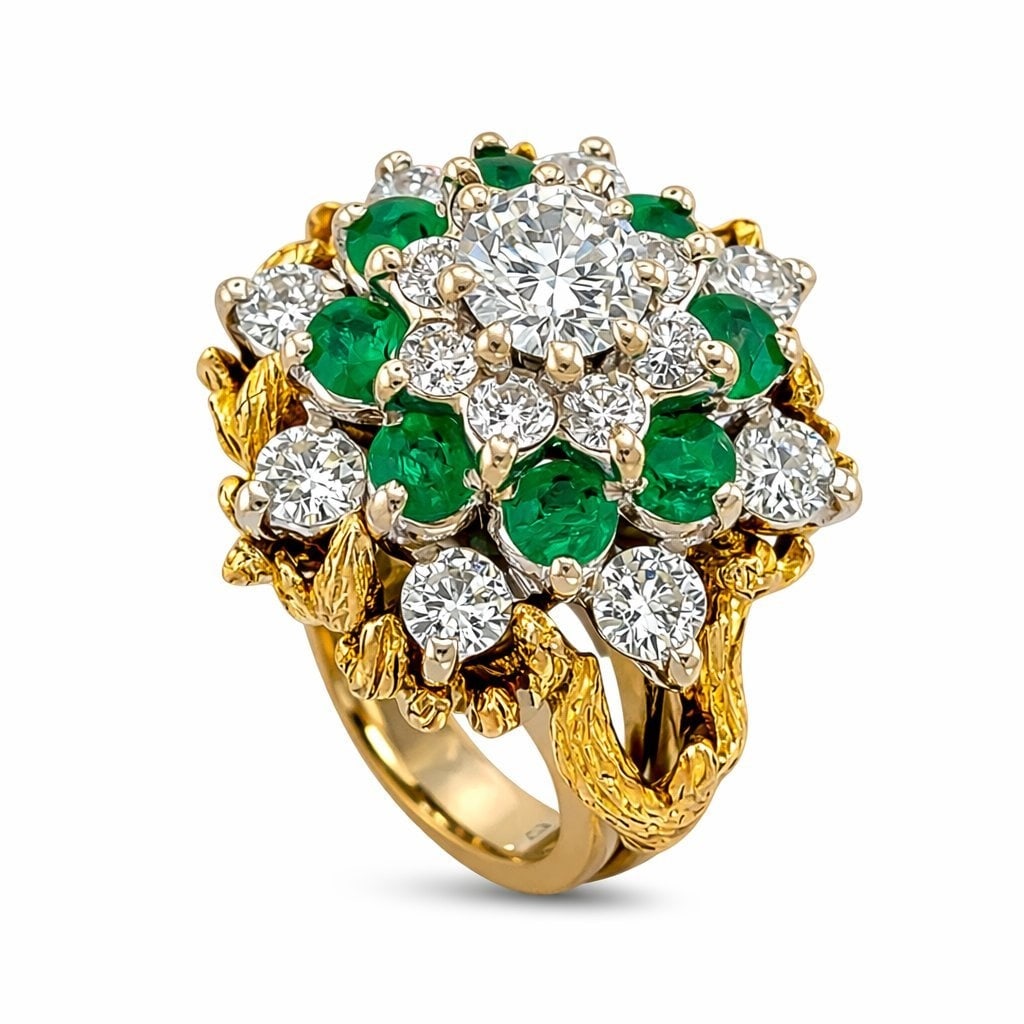 14K Yellow Gold Ring 1.20ct Diamonds & Emerald - 1.24ct. tw. Diamond (1 of 9)