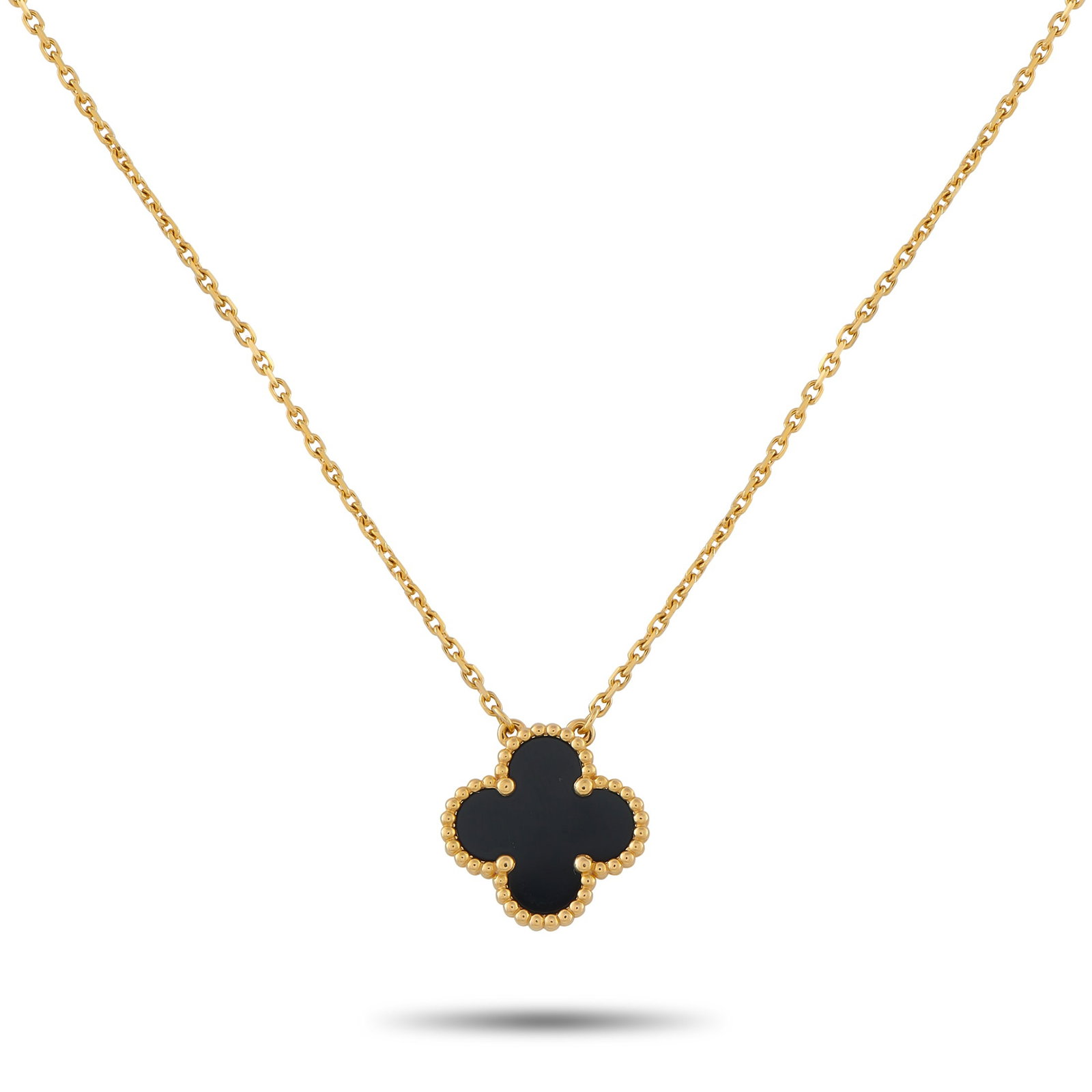 VAN CLEEF & ARPELS Van Cleef & Arpels Alhambra 18K Yellow Gold Onyx Necklace (1 of 5)