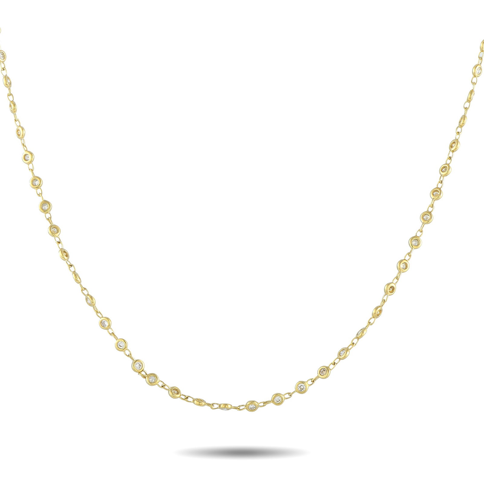 18K Yellow Gold 2.0ct Diamond Necklace (1 of 3)