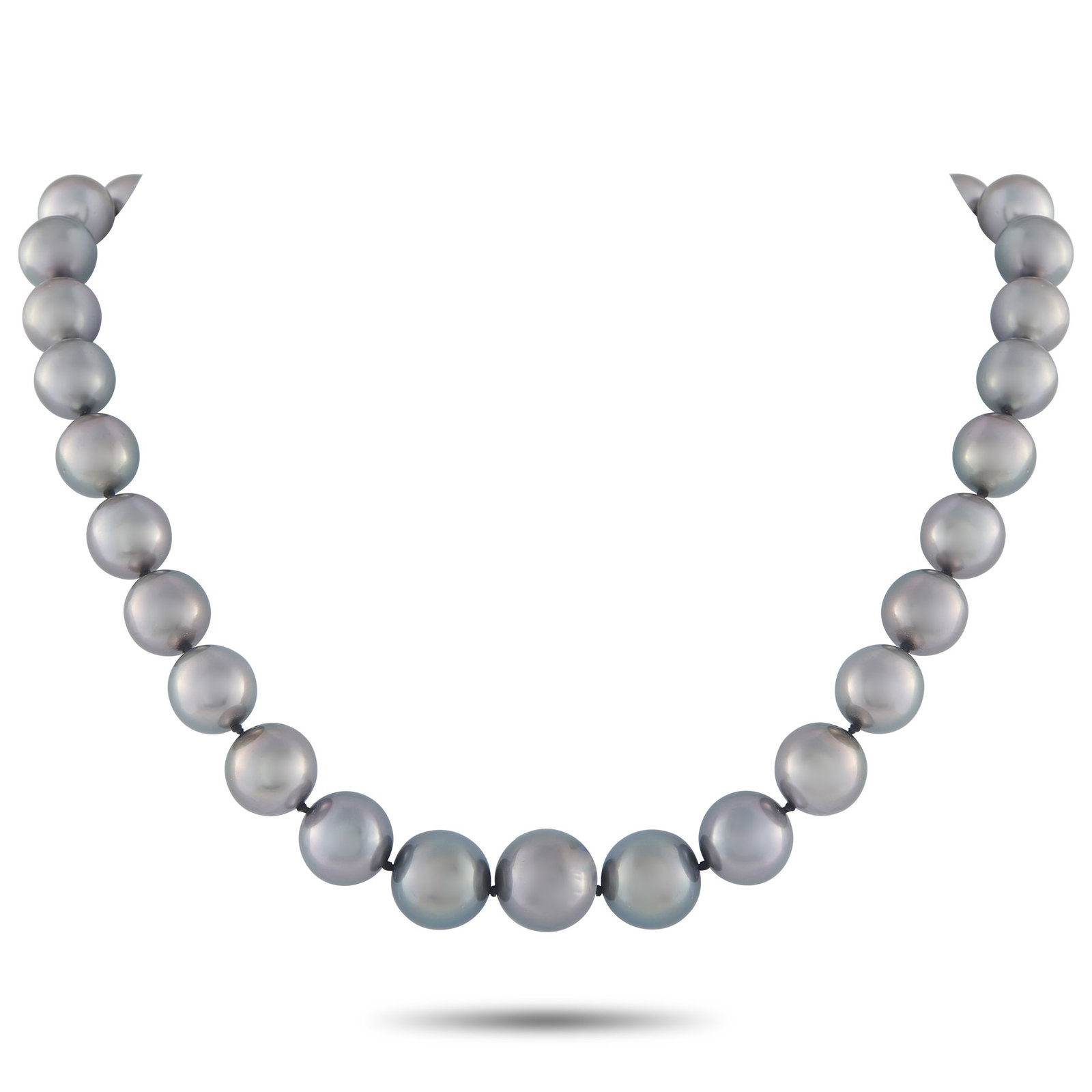 Tahitian Pearl Necklace: This luxury necklace is ideal for anyone with a bold, unconventional aesthetic. A series of Tahitian Pearls ranging in size from 11mm – 14mm make this piece instantly captivating. Ideal for any occa