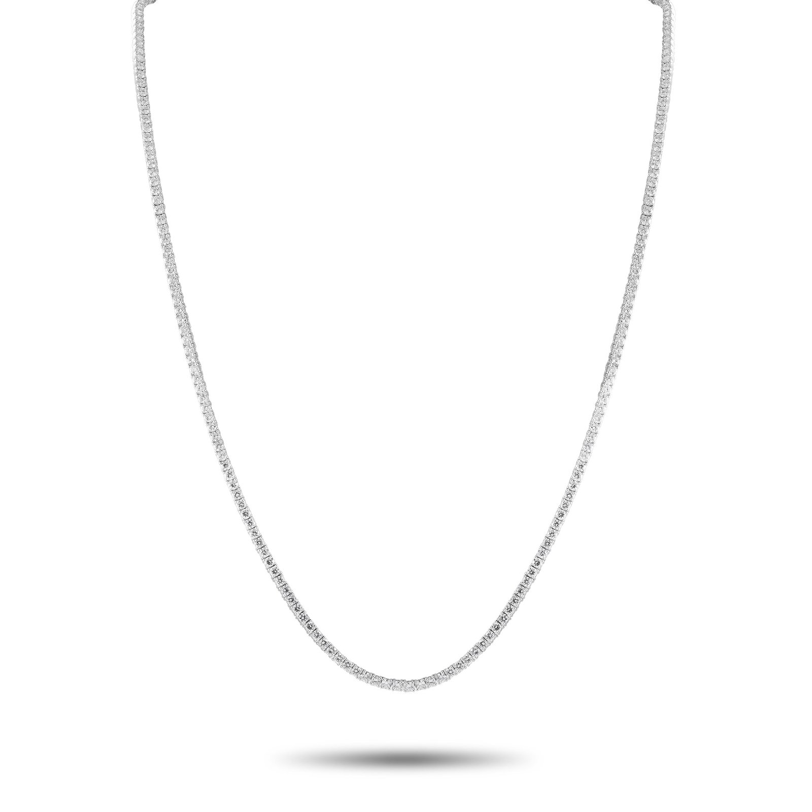 14K White Gold 15.26ct Lab-Grown Diamond Tennis Necklace (1 of 4)