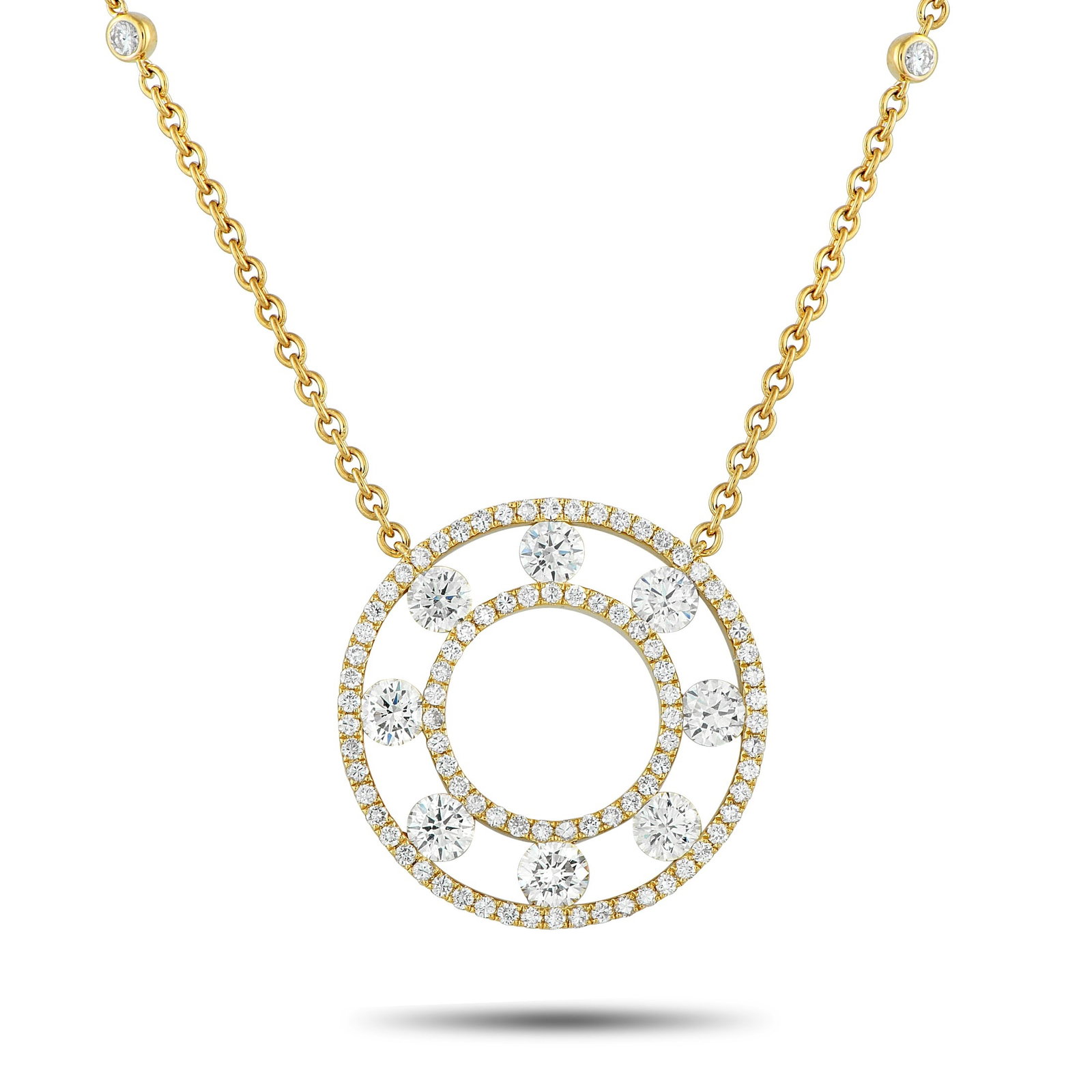 18K Yellow Gold 1.70ct Diamond Necklace (1 of 4)