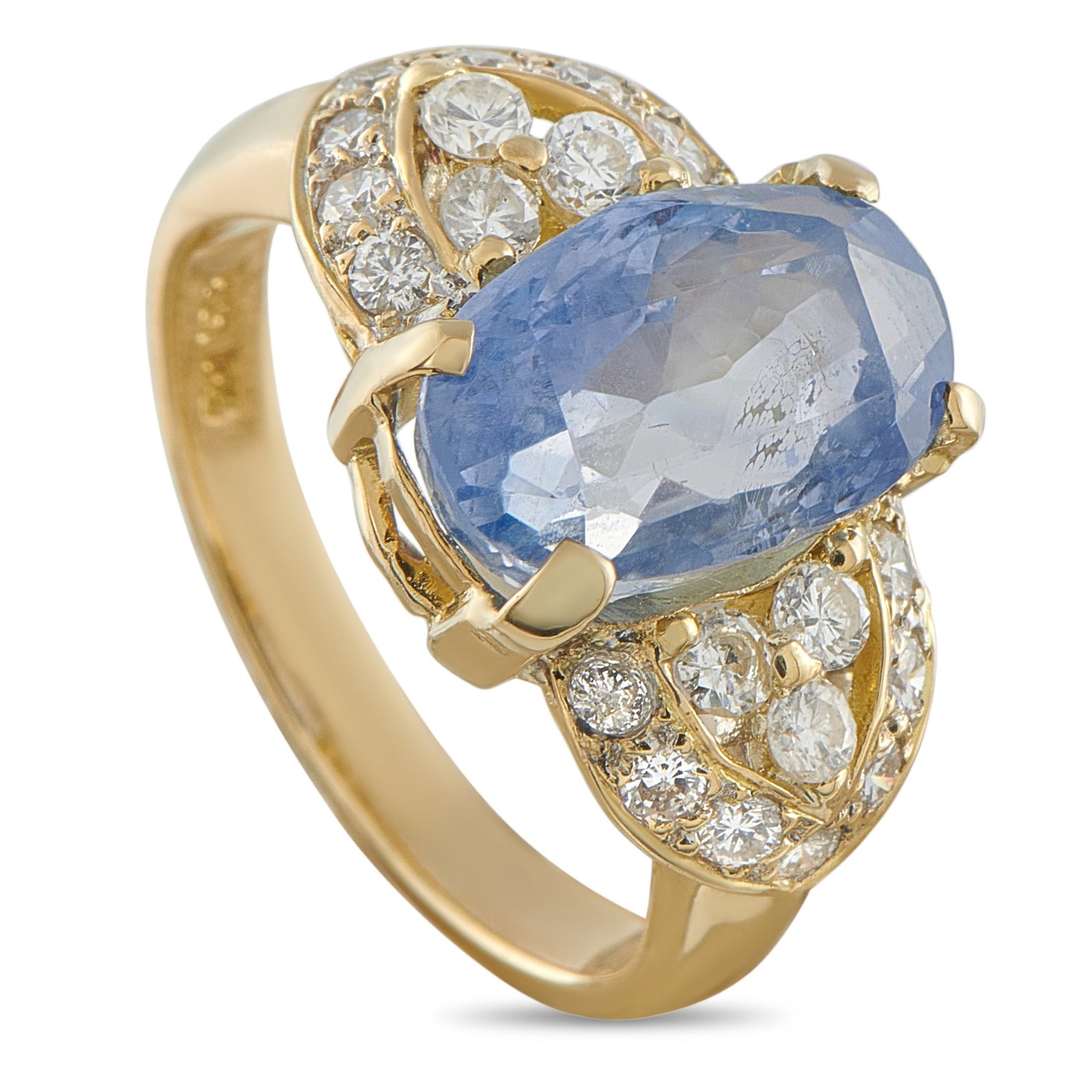 18K Yellow Gold 0.57ct Diamond and Sapphire Ring (1 of 4)