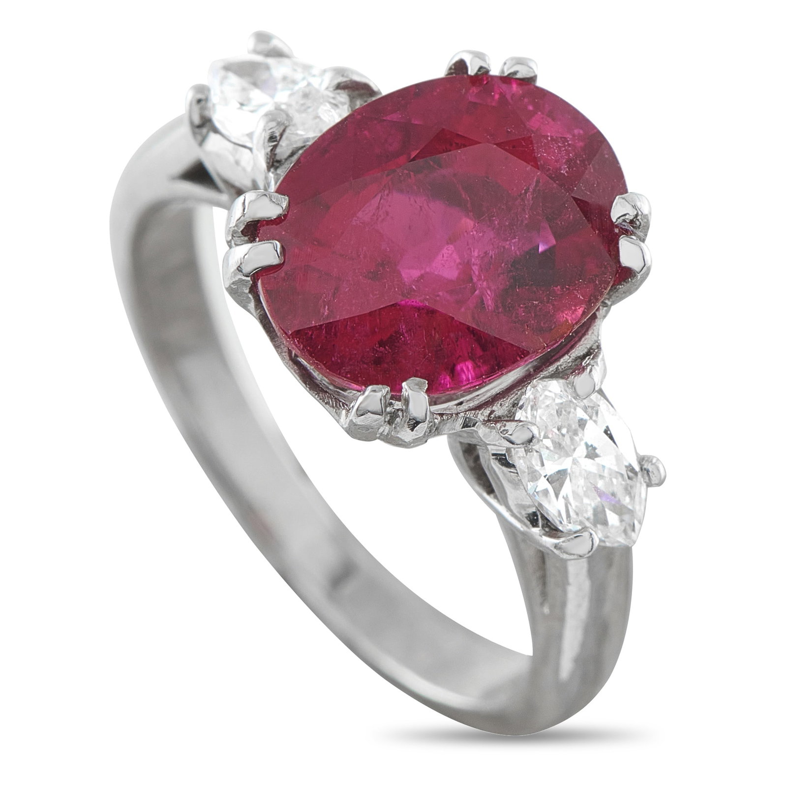 18K White Gold 0.50ct Diamond and Rubellite Ring (1 of 3)