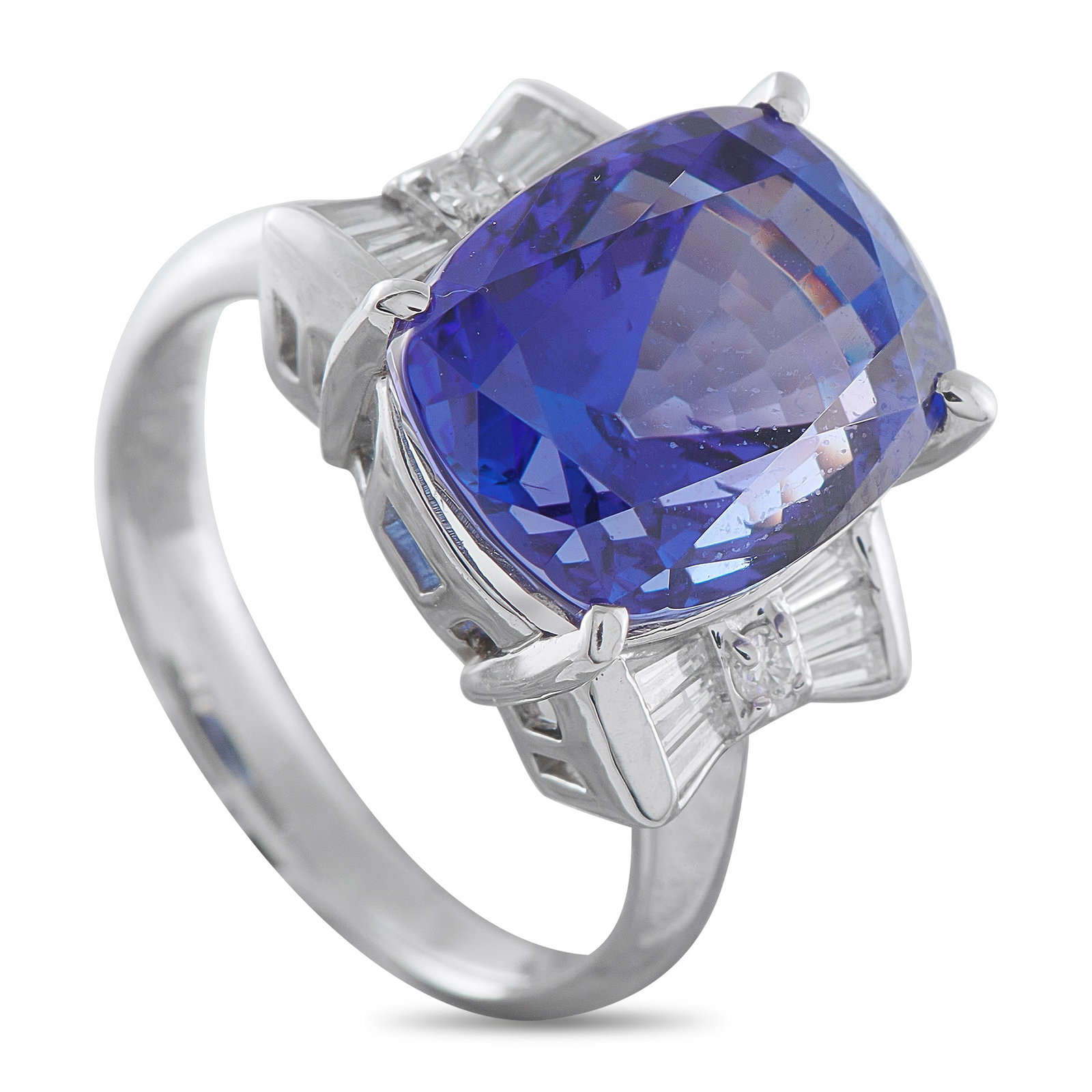 Platinum 0.21ct Diamond and Tanzanite Ring (1 of 4)