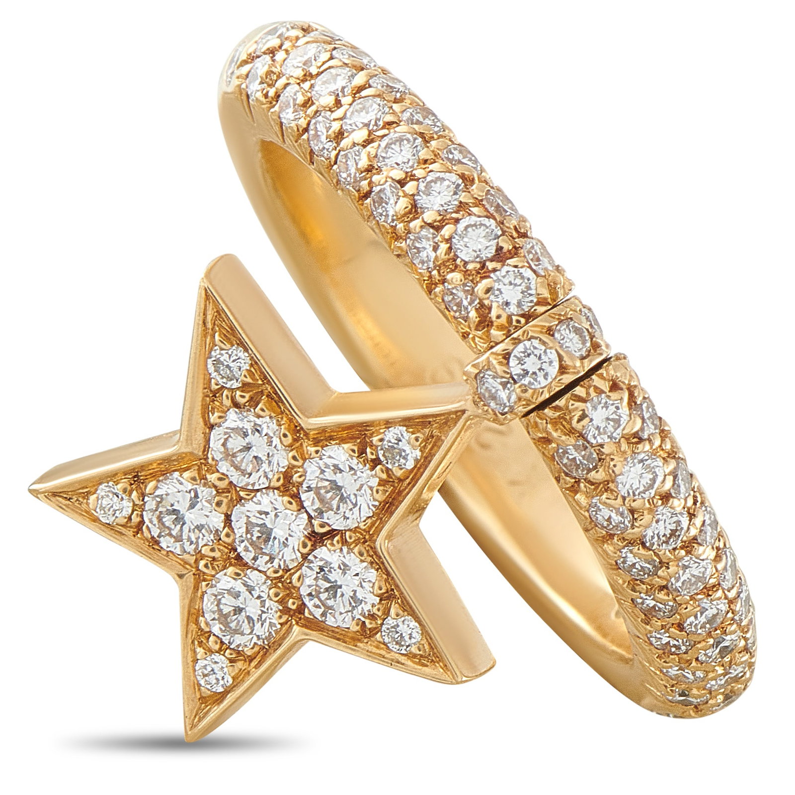 CHANEL 18K Yellow Gold Diamond Ring (1 of 5)