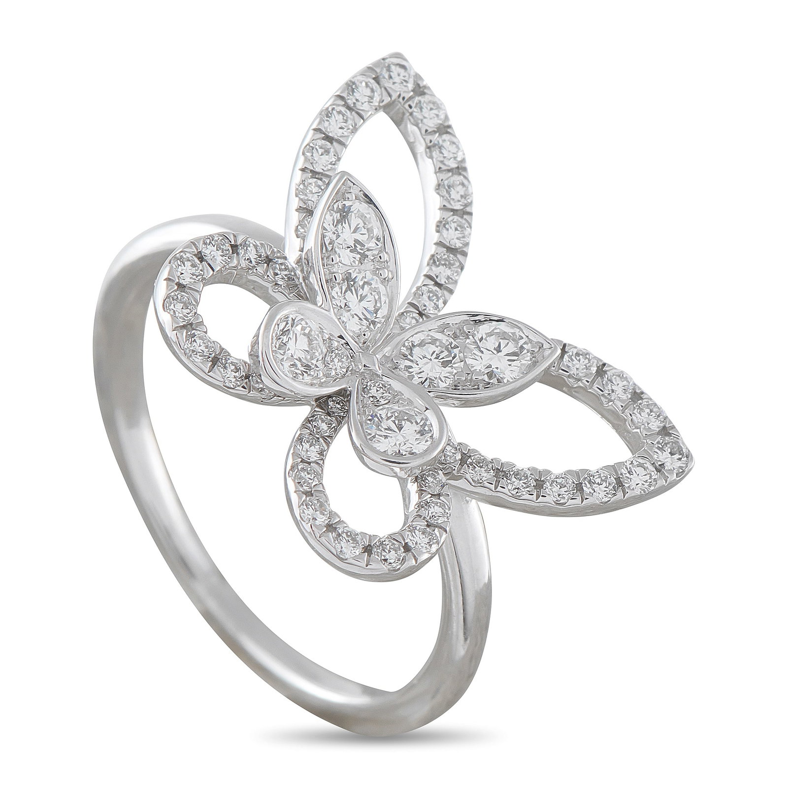GRAFF 18K White Gold 0.40ct Diamond Butterfly Silhouette Ring (1 of 5)