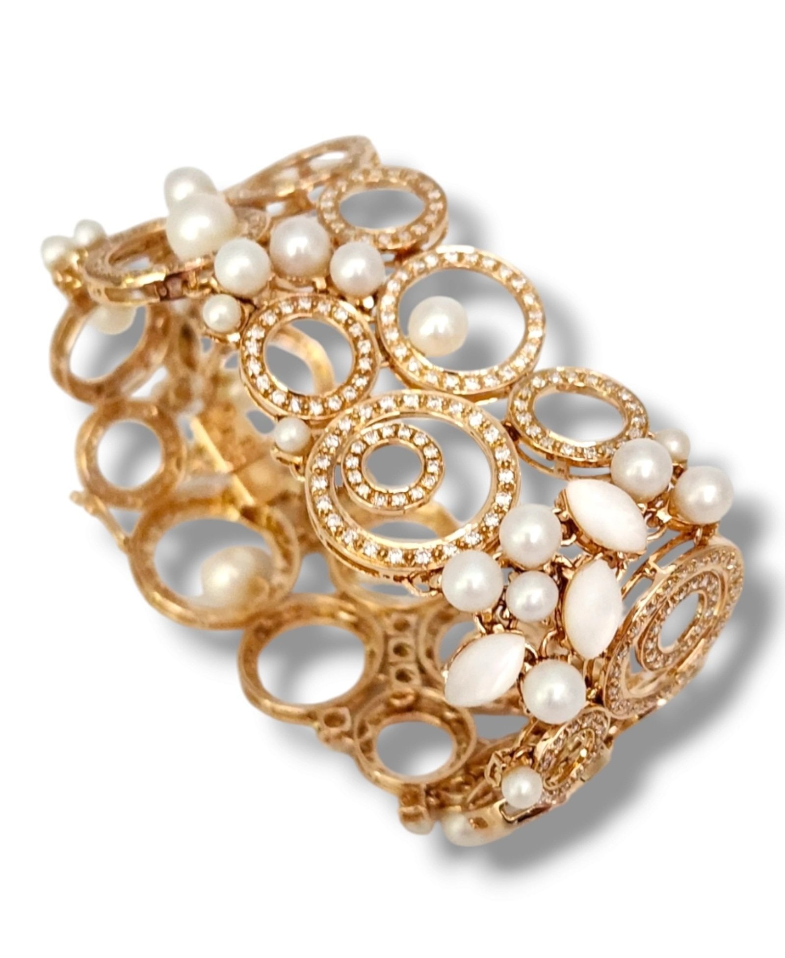 18 kt. Yellow gold, Gorgeous 18K Gold & Diamond Bracelet 3.80 ct Diamonds - 3.80ct. tw. Diamond (1 of 6)