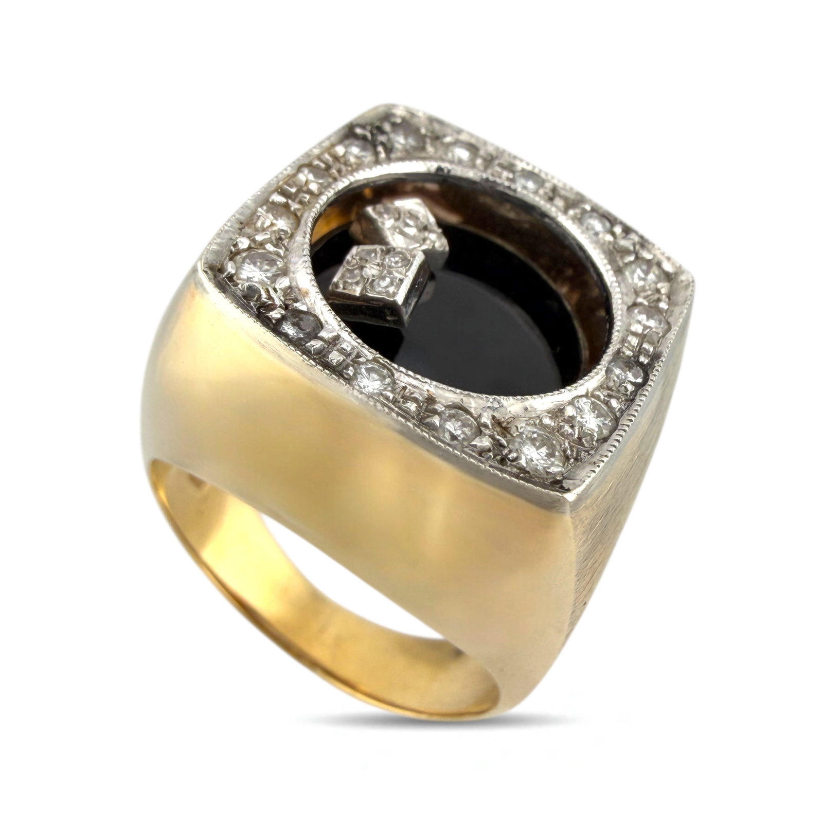 14 kt. Yellow gold, Exclusive 14K Yellow Gold 1.60ct Diamond Spinning Cocktail Ring Diamond (1 of 7)