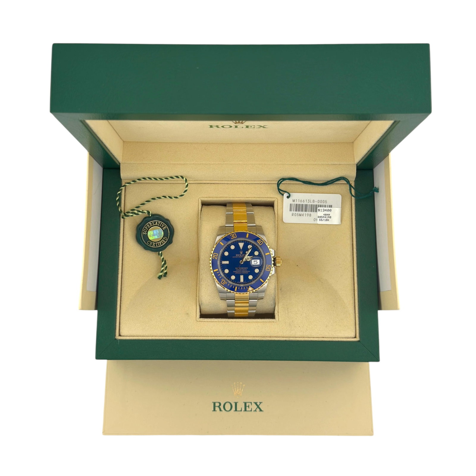 Rolex Submariner Date 116613LB Stainless Steel Yellow Gold Blue Dial "Bluesy" Year 2018 Watch (1 of 9)