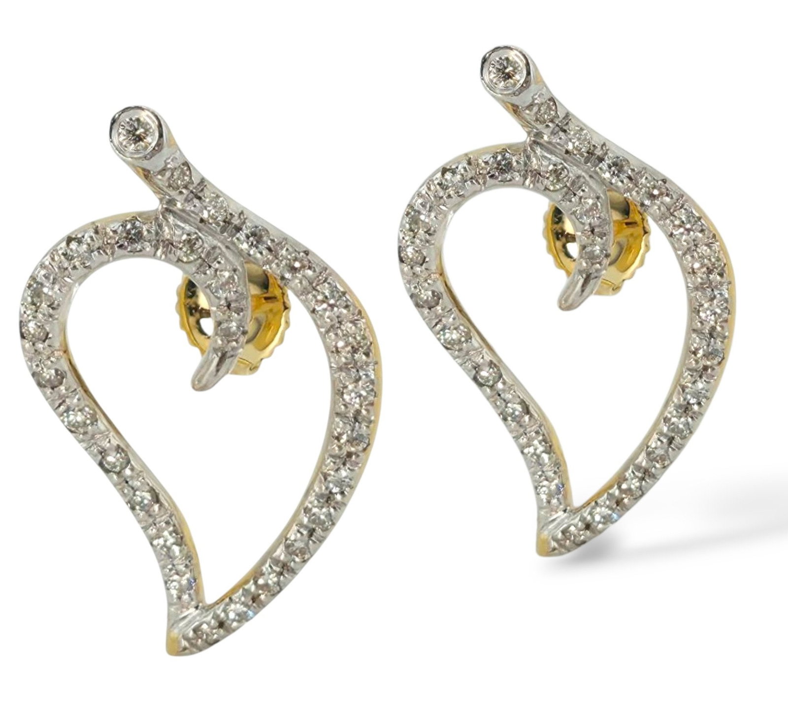 Tiffany & Co. 18K Yellow Gold Heart-Shaped Diamond Earrings (1 of 7)