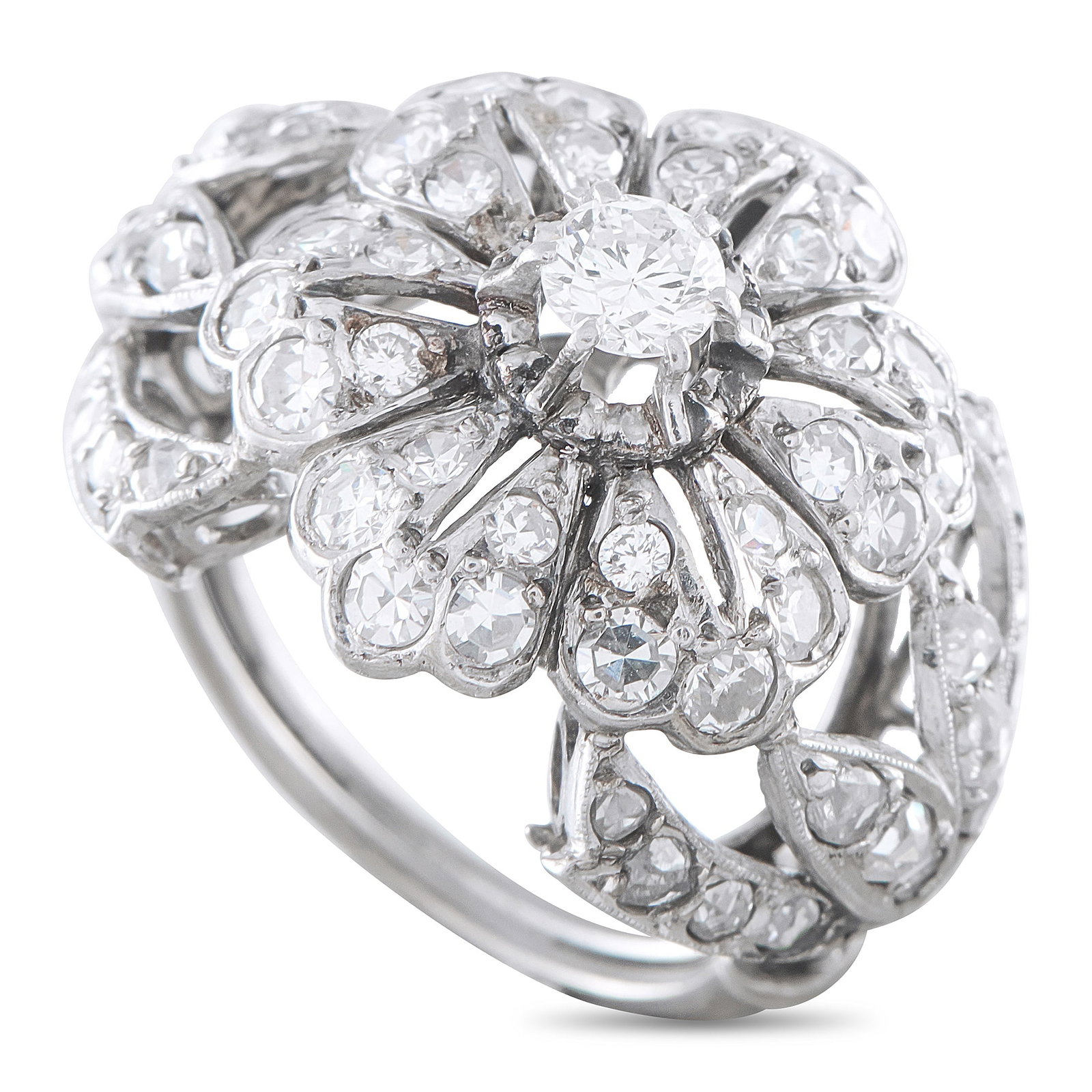 Antique 1.30ct Platinum Diamond Ring (1 of 3)