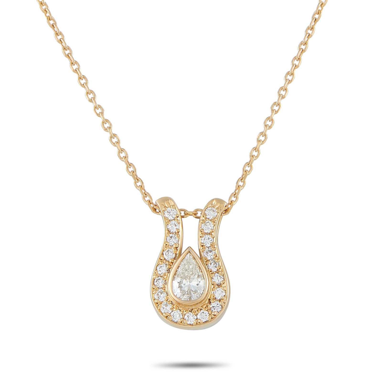 18K Yellow Gold 0.90ct Diamond Necklace: This luxury necklace will instantly elevate any ensemble. Understated enough for everyday wear, this piece’s pendant shines to life thanks to a 0.65 carat Diamond center stone and additional