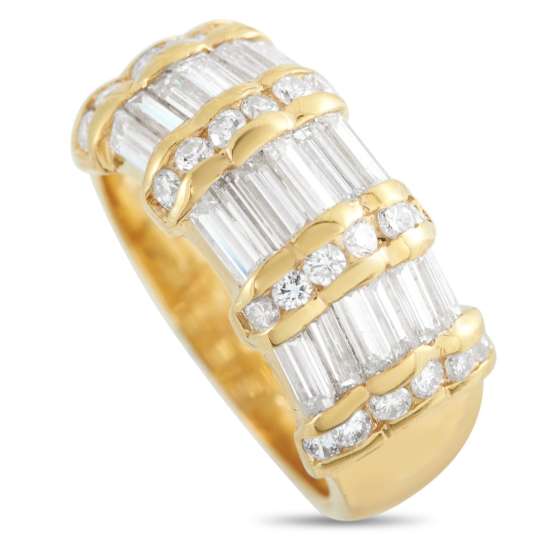 18K Yellow Gold 2.25ct Diamond Ring: Sparkling Diamonds with a total weight of 2.25 carats make this ring a luxury piece that will never go out of style. Stunning and statement-making, the simple 18K Yellow Gold setting ensures it’s al