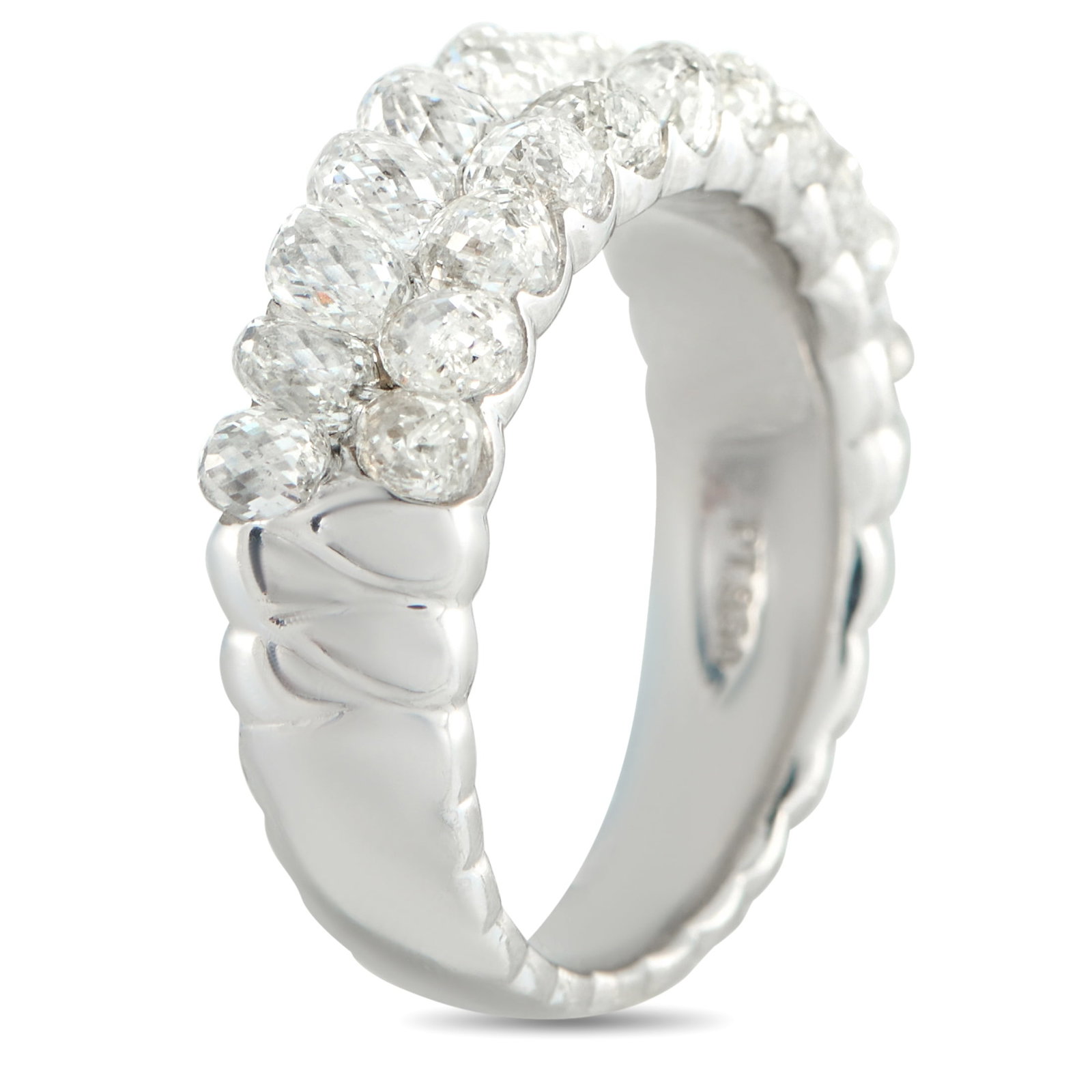 Platinum 2.75ct Briolette Diamond Ring - 2