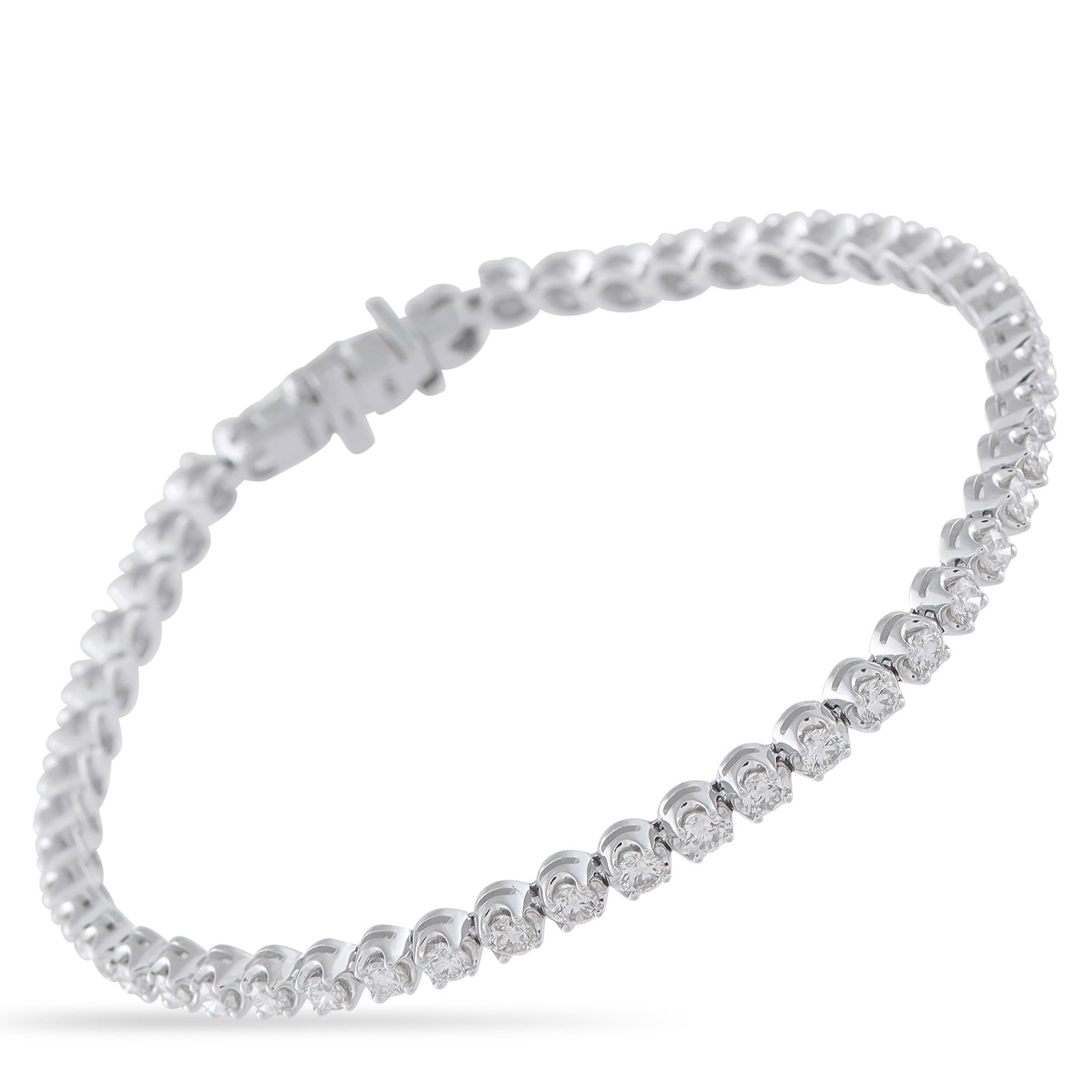 14K White Gold 2.55ct Diamond Tennis Bracelet: Day or night, this tennis bracelet adapts to any look. It’s fashioned in 14K white gold and carries a total of 2.55 carats of diamonds, each set to catch light from every angle. The generous carat w