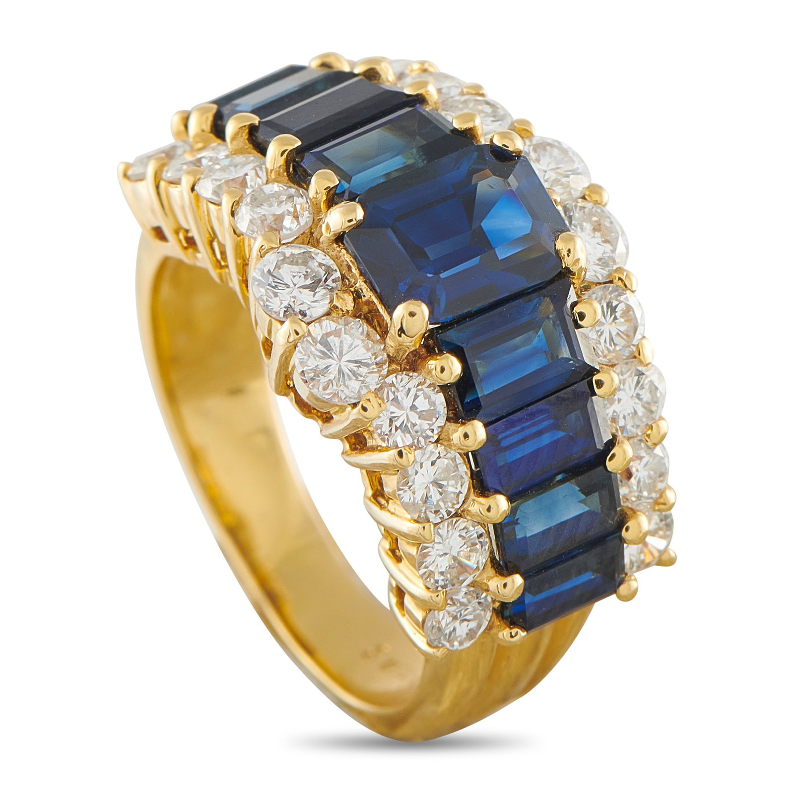 18K Yellow Gold 1.40ct Diamond and Sapphire Ring (1 of 4)