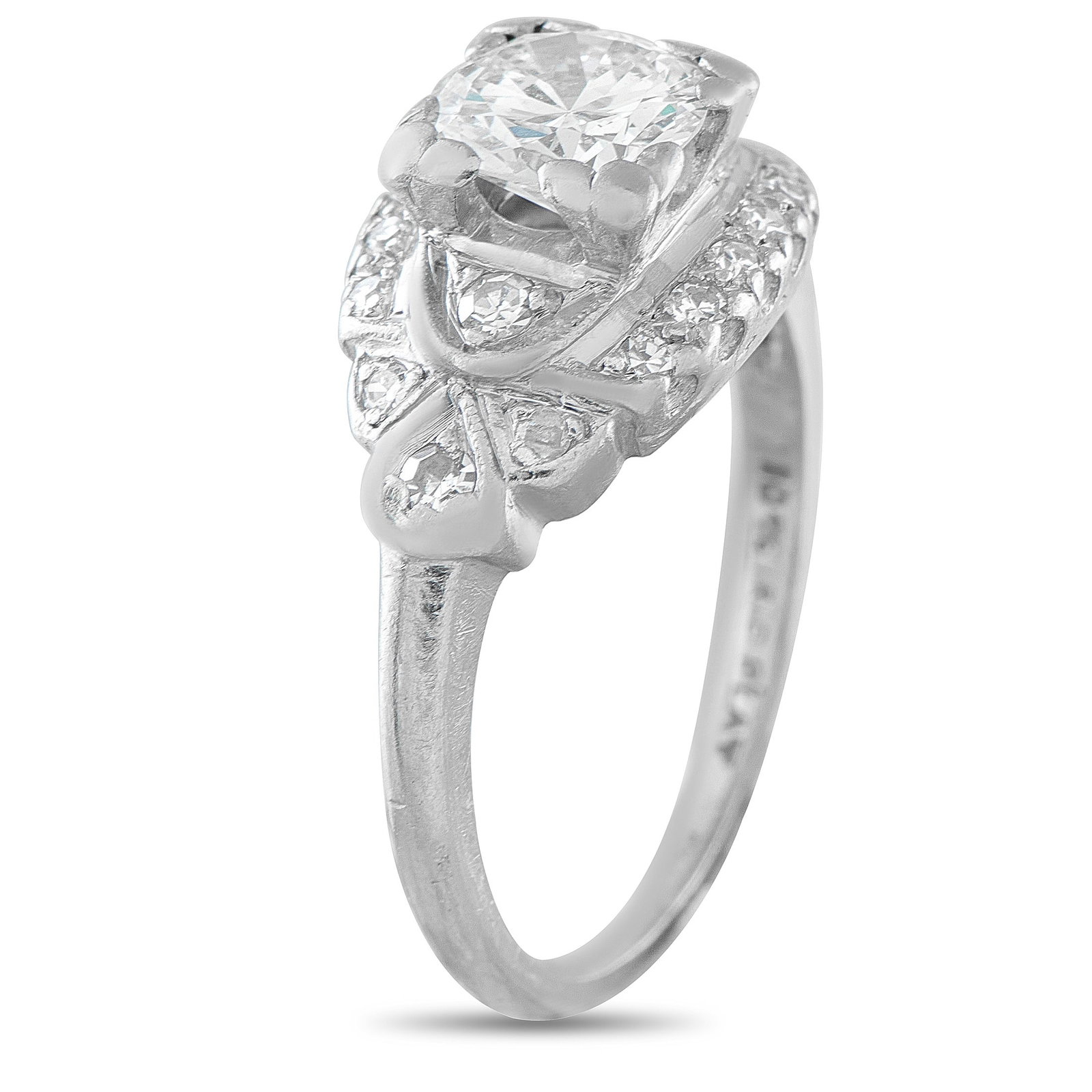 Antique Platinum 1.10ct Diamond Engagement Ring - 2