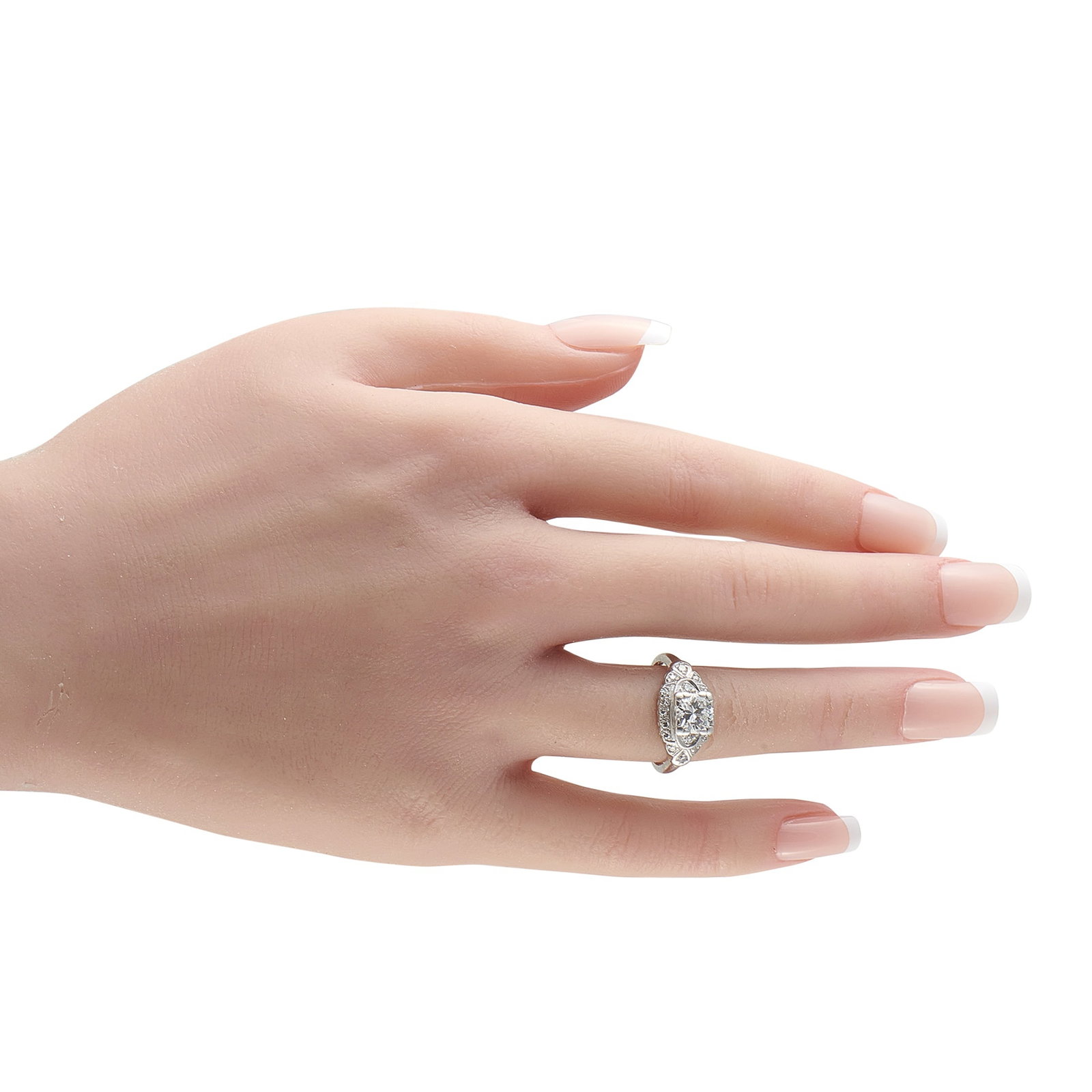 Antique Platinum 1.10ct Diamond Engagement Ring - 3