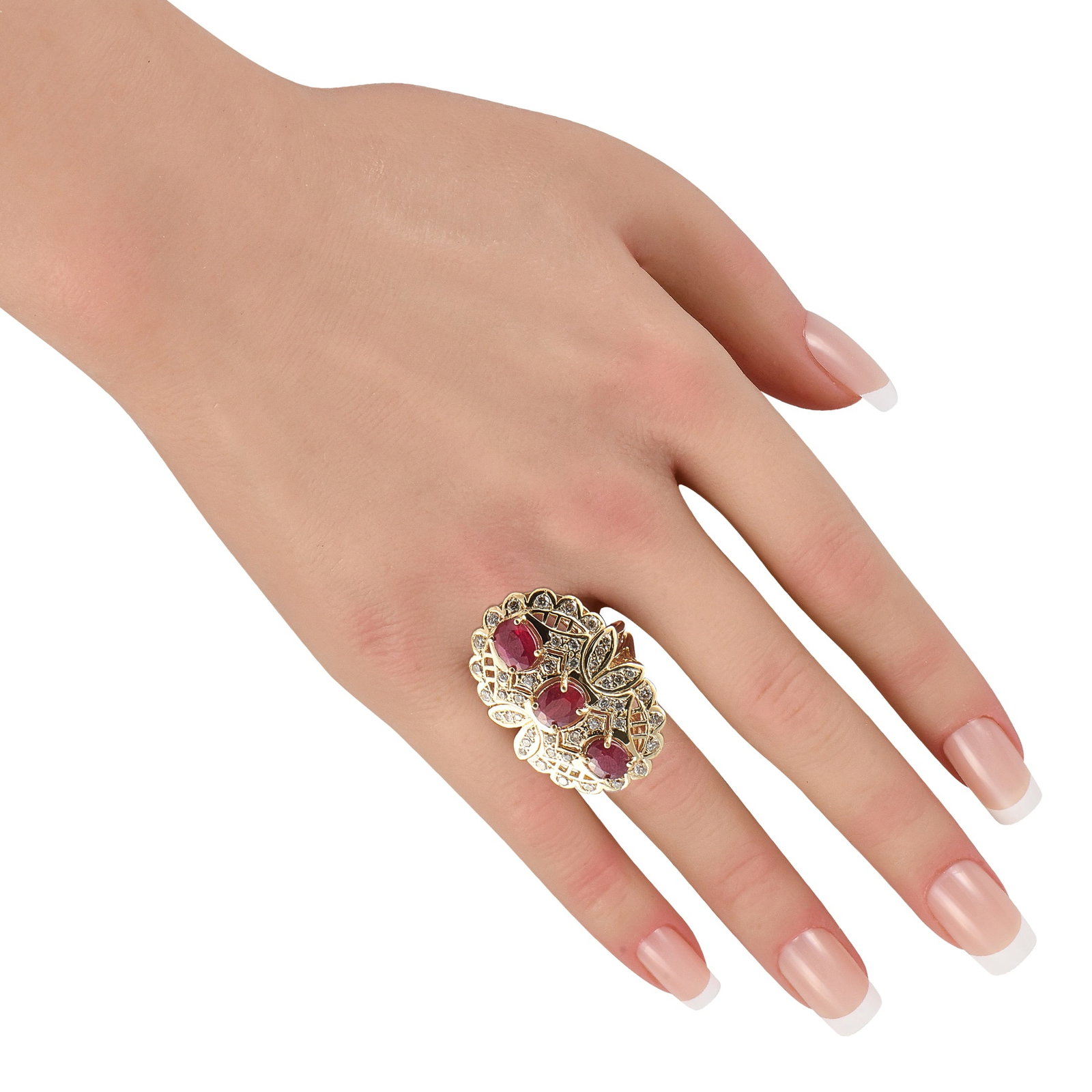 14K Yellow Gold 1.0ct Diamond and Ruby Ring - 3