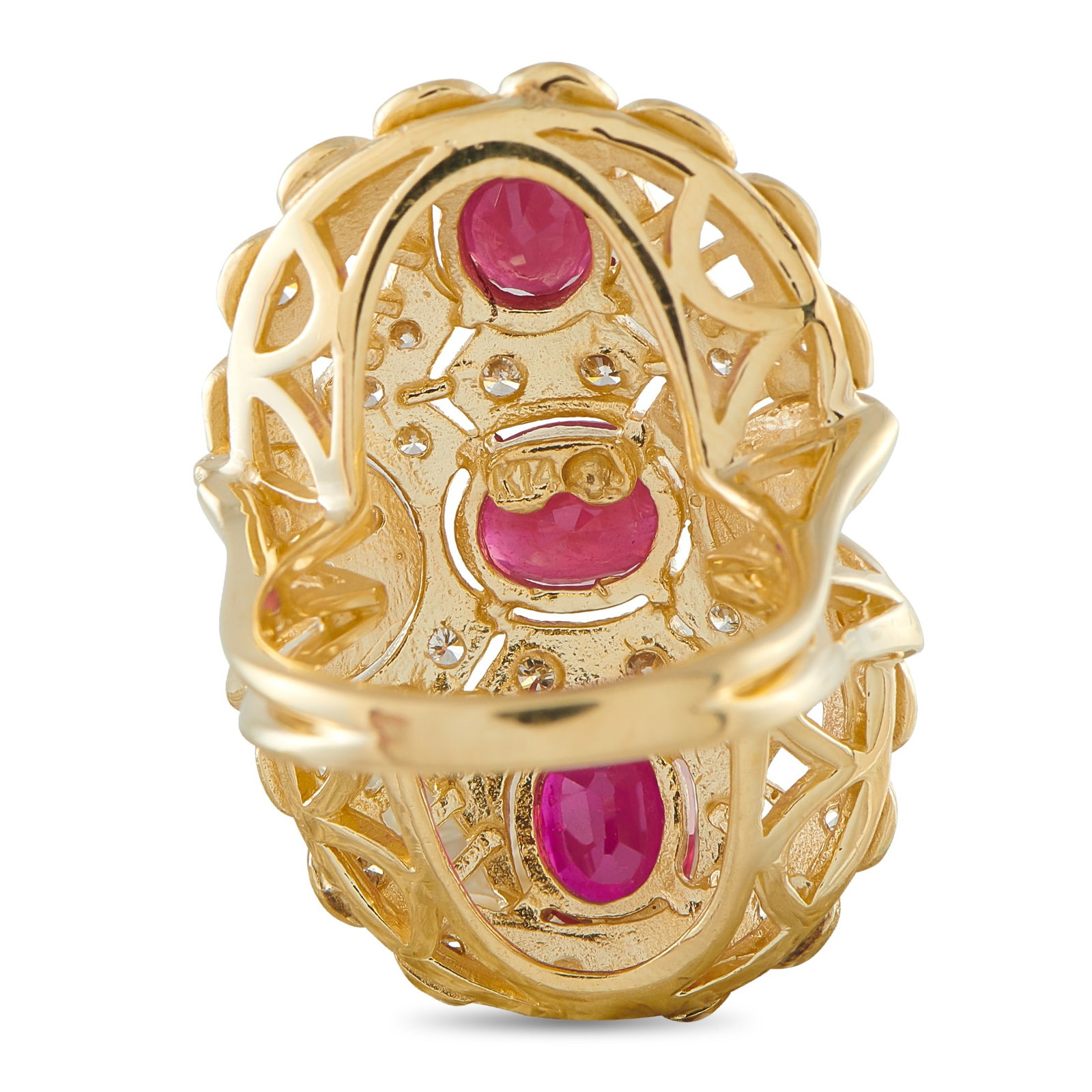14K Yellow Gold 1.0ct Diamond and Ruby Ring - 4