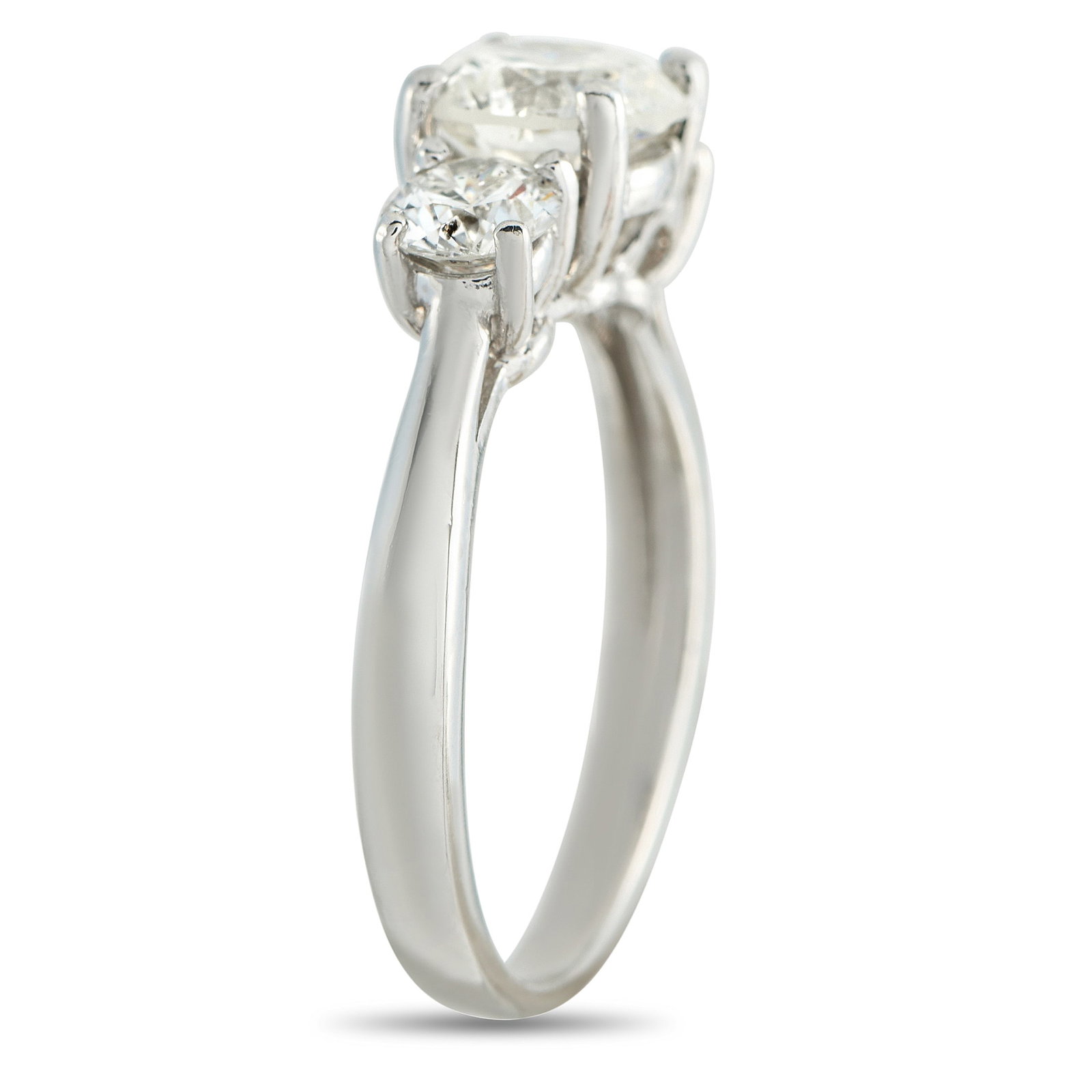 Platinum 1.90ct Diamond Three Stone Ring - 2