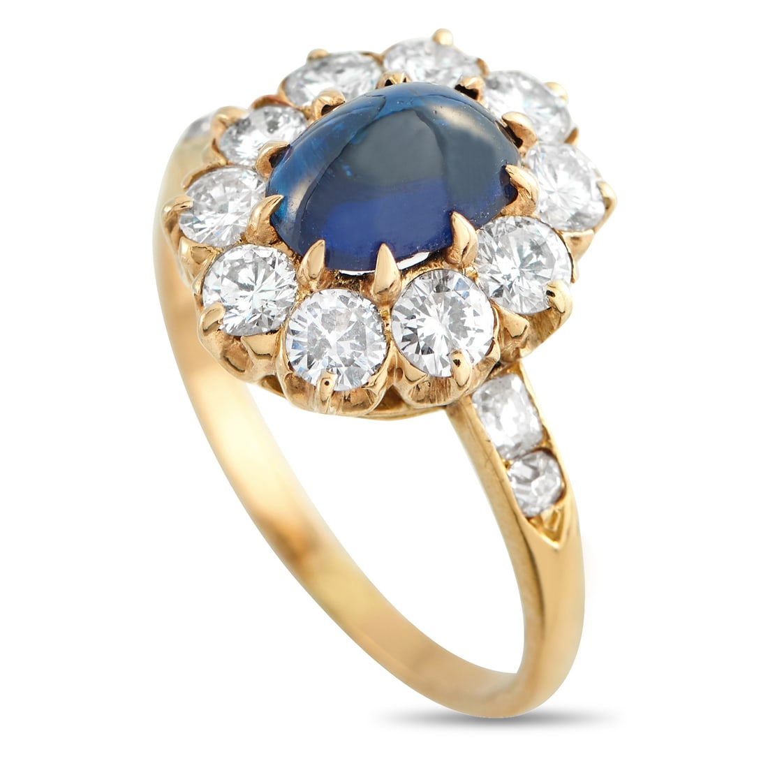 14K Yellow Gold 1.0ct Diamond and Sapphire Ring (1 of 3)