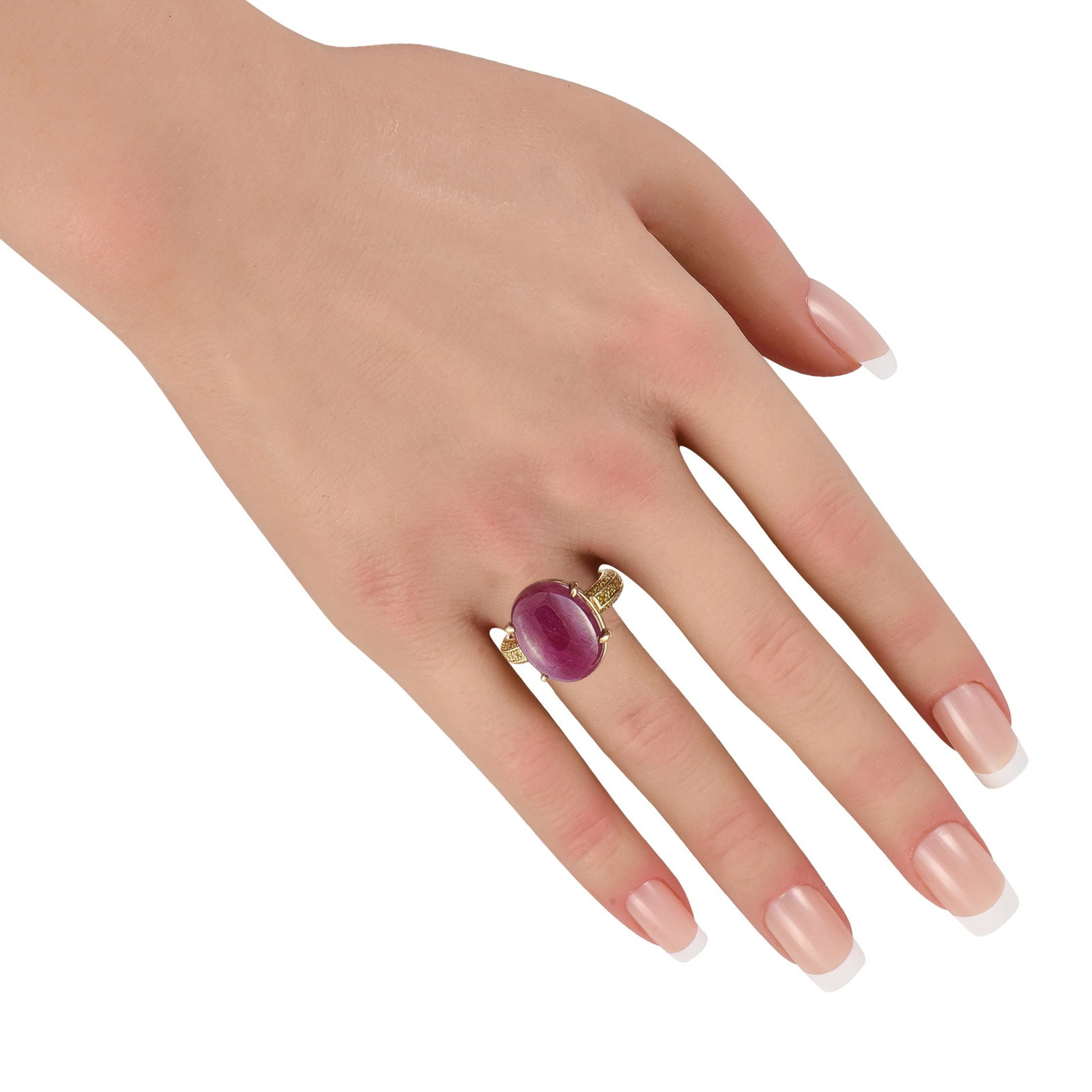 18K Yellow Gold 0.75ct Diamond and Ruby Ring - 3