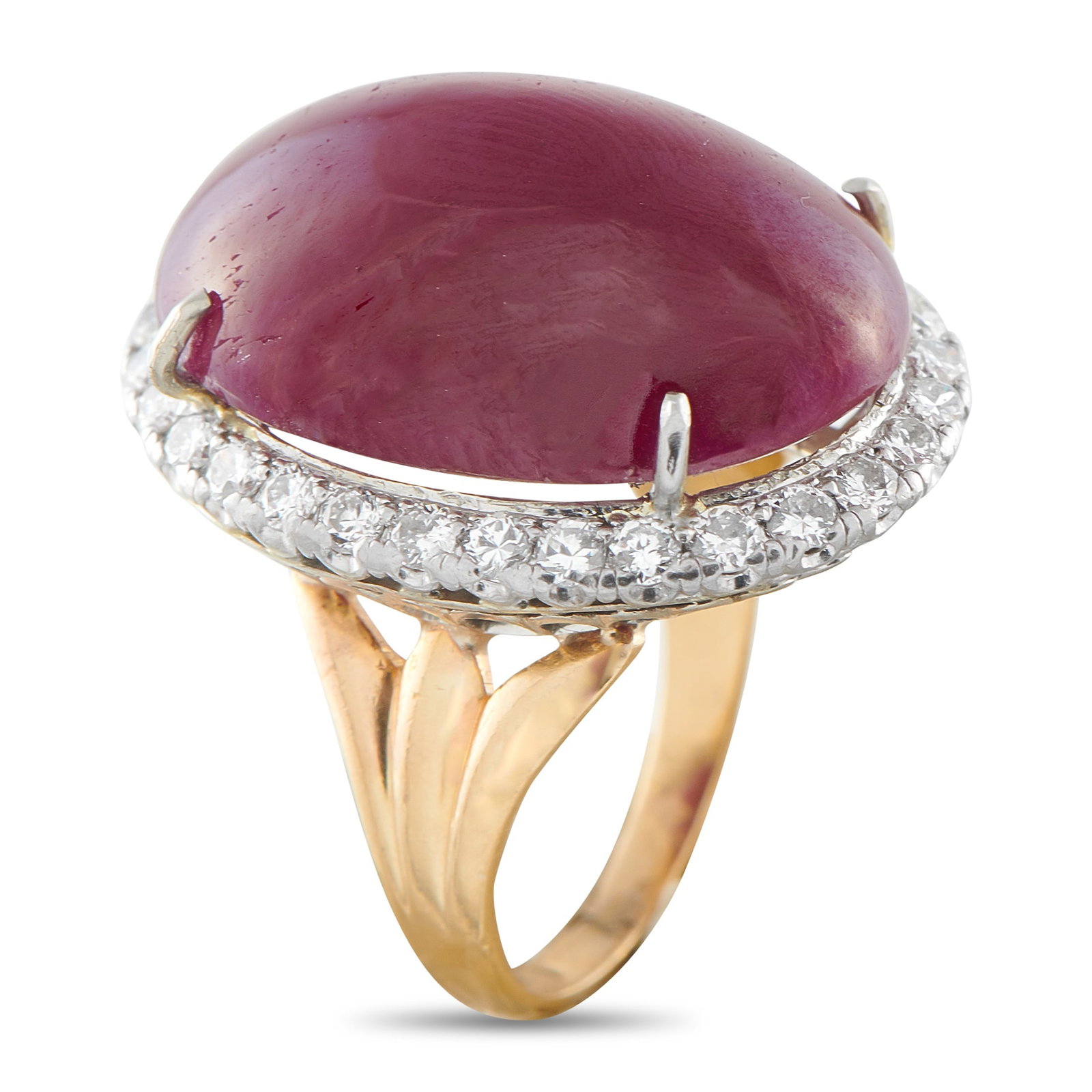 14K Yellow Gold 0.65ct Diamond and Ruby Ring - 2