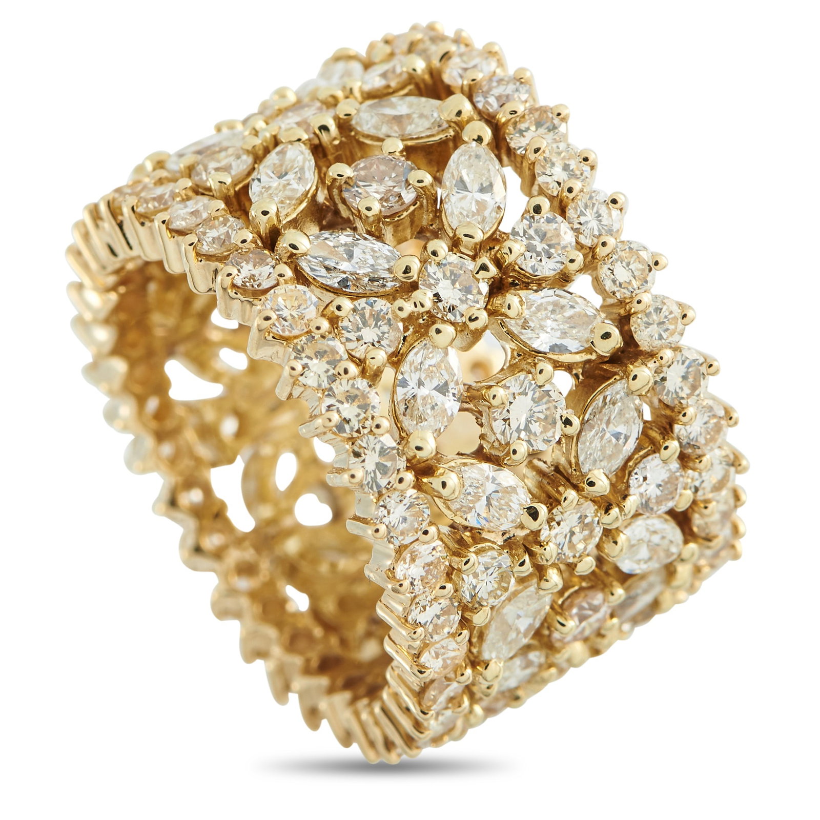 18K Yellow Gold 6.20ct Diamond Wide Band (1 of 3)