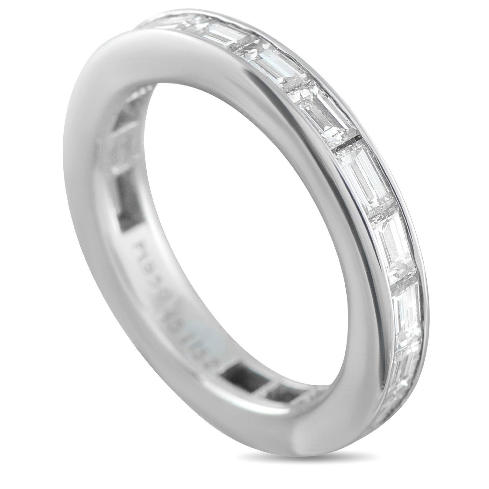 HARRY WINSTON Platinum 2.0ct Diamond Eternity Band: This Harry Winston eternity band ring proves that some things never go out of style. A stylish way to celebrate your love, the sleek Platinum setting features a series of Diamonds totaling 2.0 carats 