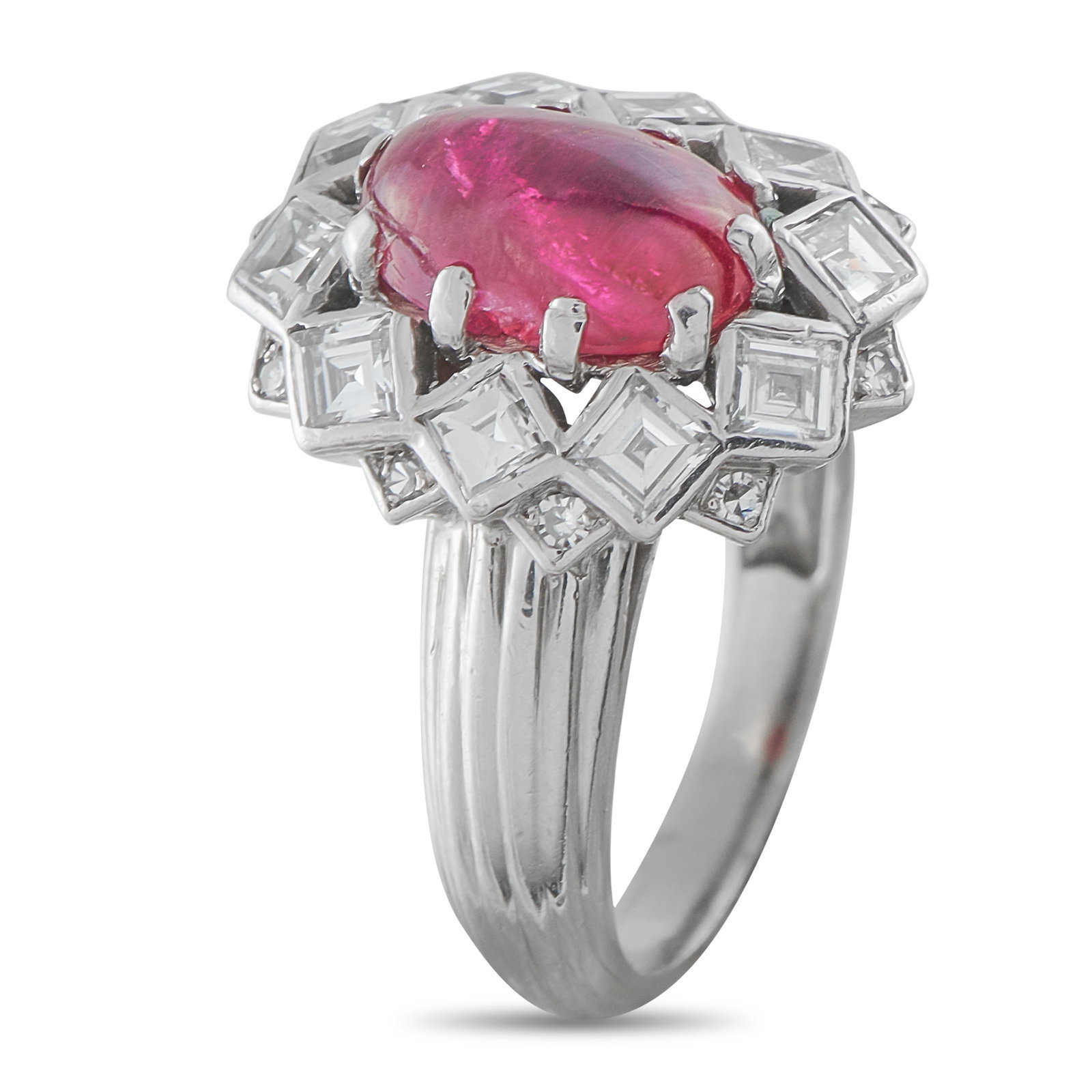 MAUBOUSSIN Platinum 1.30ct Diamond and Ruby Ring - 2