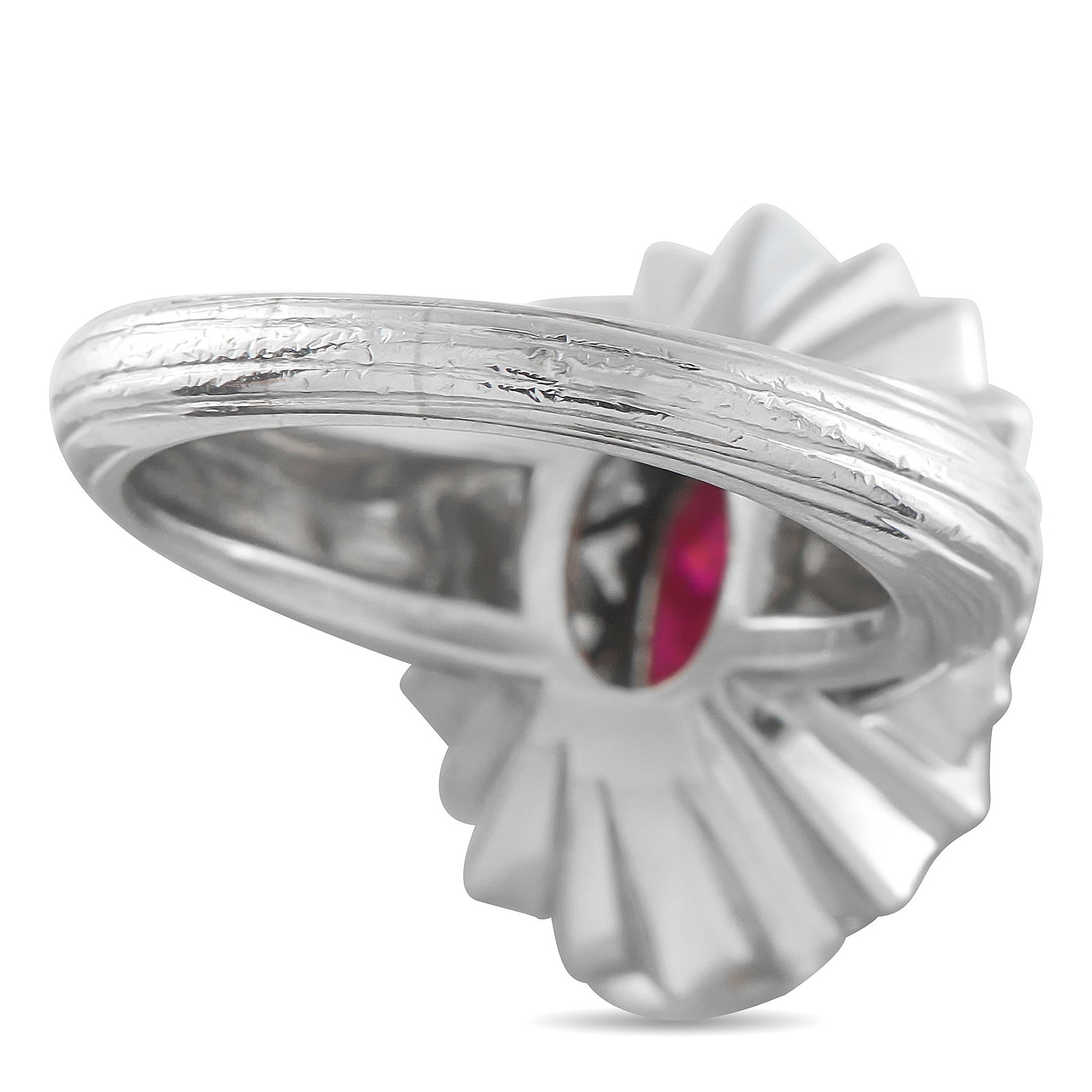 MAUBOUSSIN Platinum 1.30ct Diamond and Ruby Ring - 4