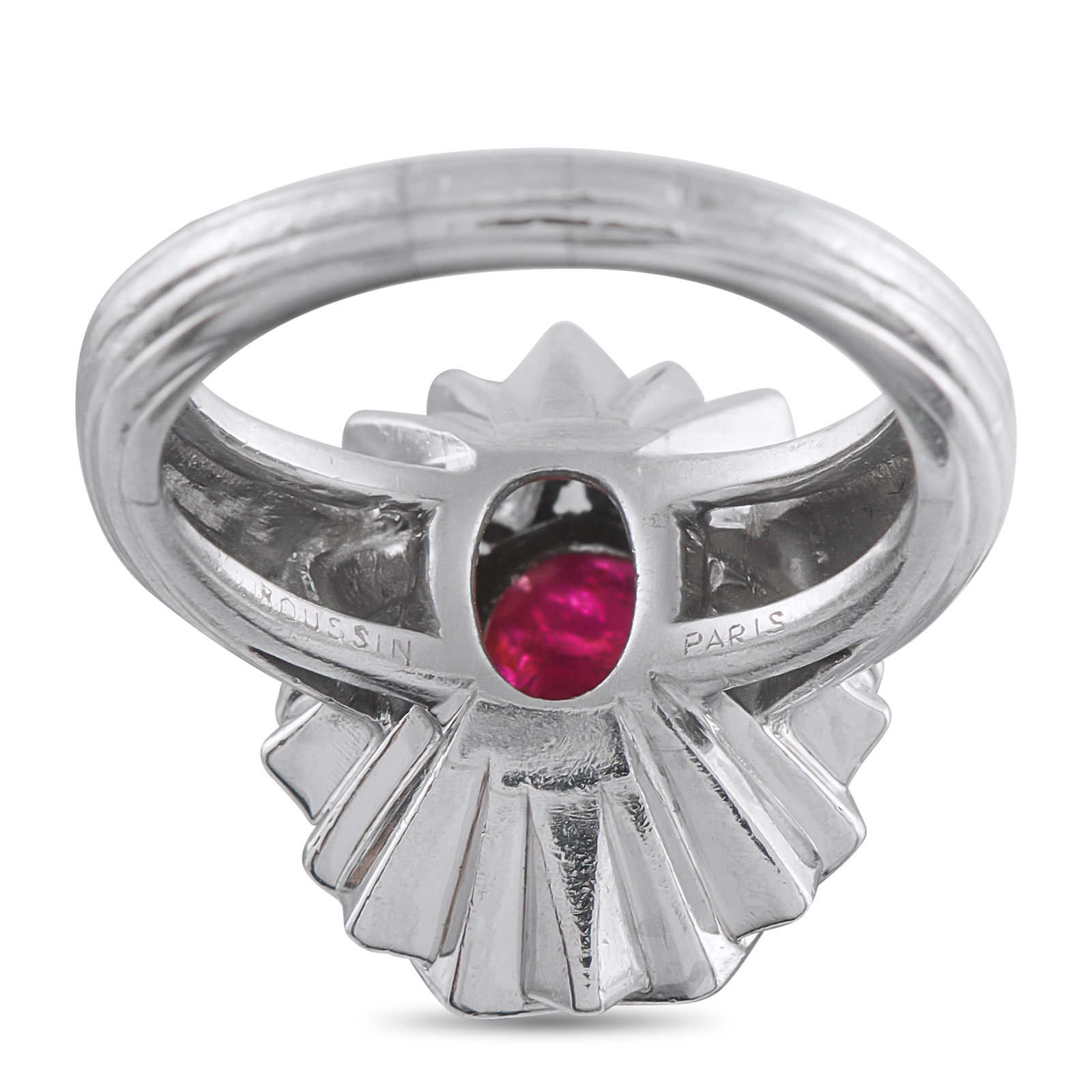 MAUBOUSSIN Platinum 1.30ct Diamond and Ruby Ring - 5