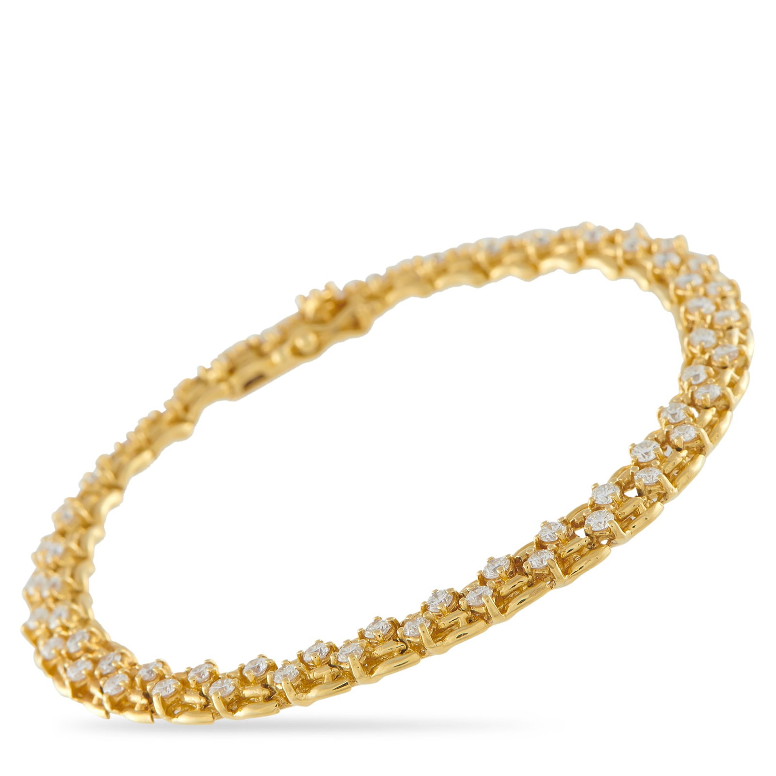 TIFFANY & CO. Tiffany & Co. Vintage 18K Yellow Gold 3.40ct Diamond Bracelet: This vintage Tiffany & Co. bracelet features a classically elegant design that will never go out of style. Perfectly understated, it includes a series of 18K Yellow Gold links as well as sparkling Dia