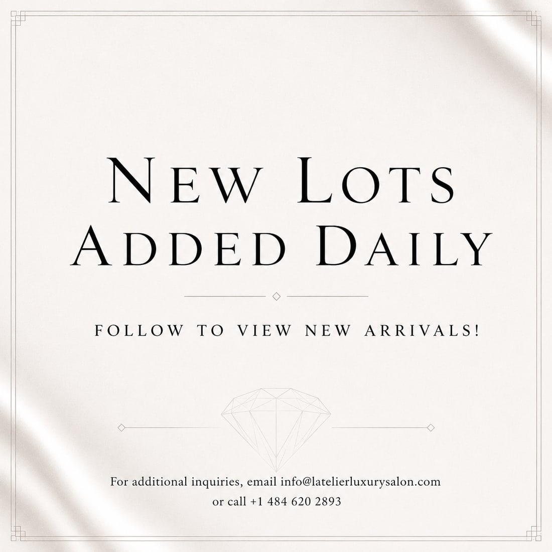 New Items Added Daily: New lots are added daily to our upcoming fine jewelry auctions. Follow our page to view the latest arrivals, including vintage, estate, and designer jewelry selections. For additional inquiries, email