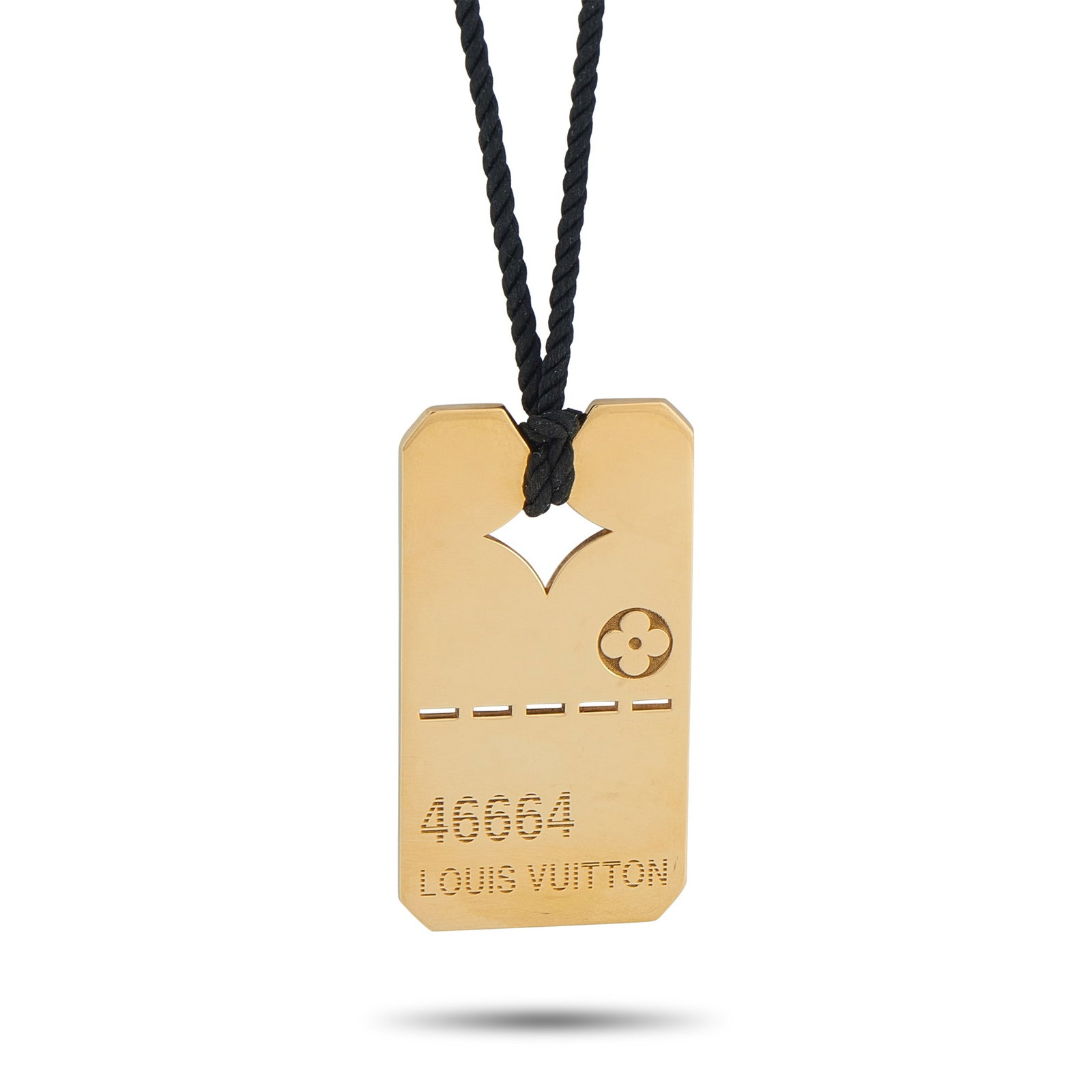 LOUIS VUITTON 18K Yellow Gold Dog Tag Pendant (1 of 5)