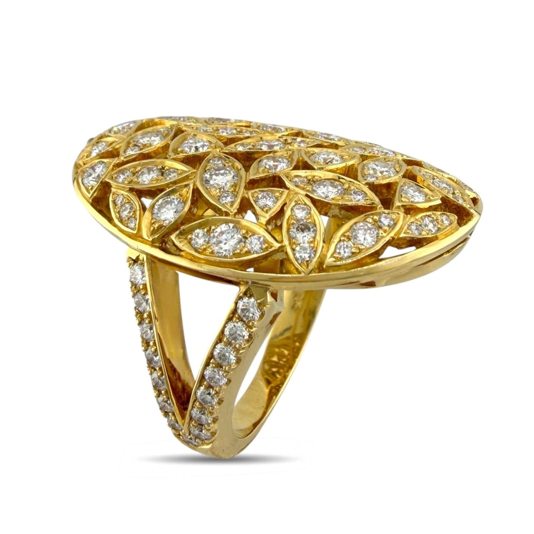 18K Yellow Gold 4.00ct Diamond Statement Ring - 3