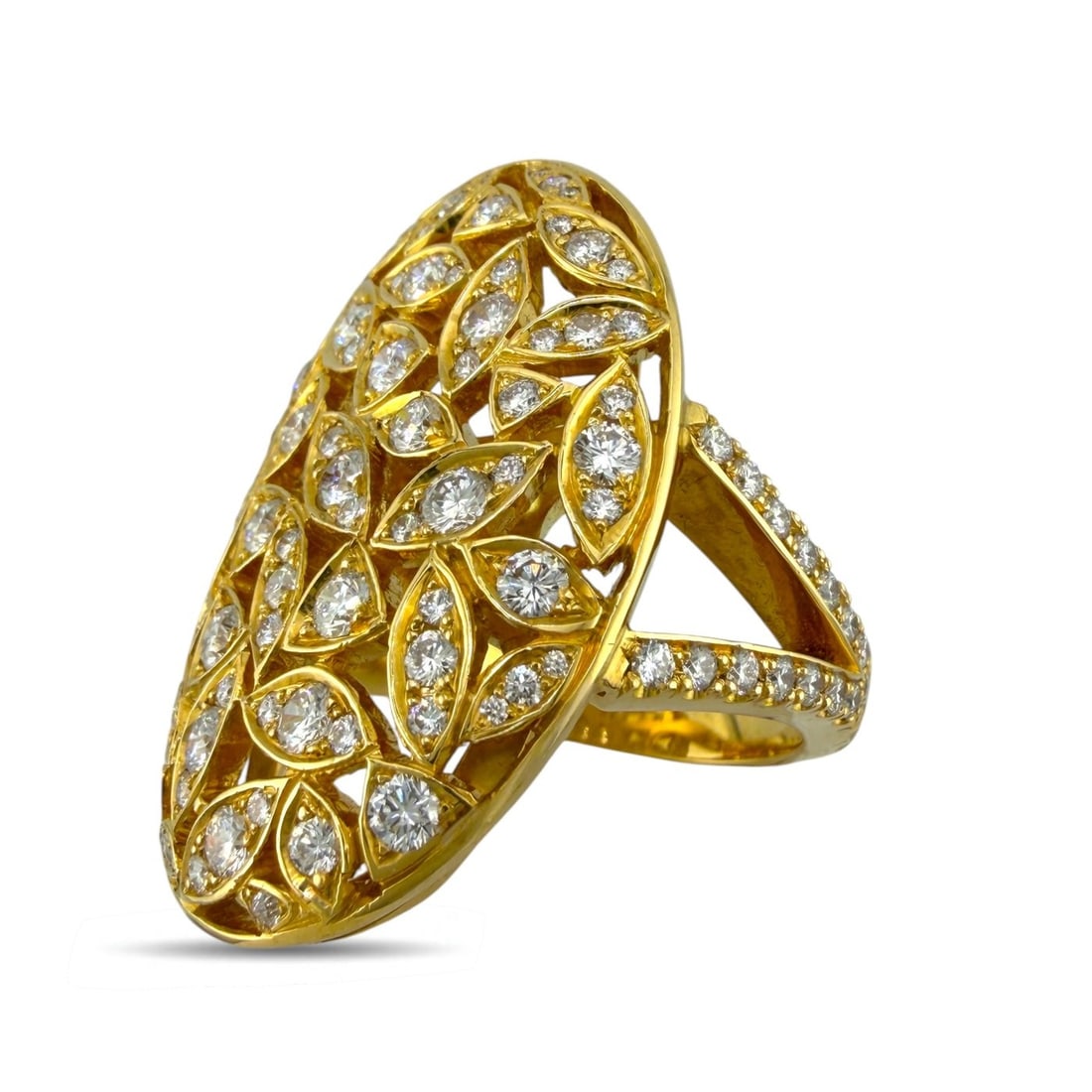 18K Yellow Gold 4.00ct Diamond Statement Ring - 6