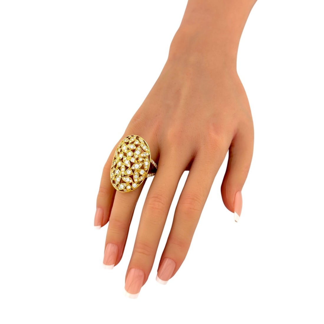 18K Yellow Gold 4.00ct Diamond Statement Ring - 8