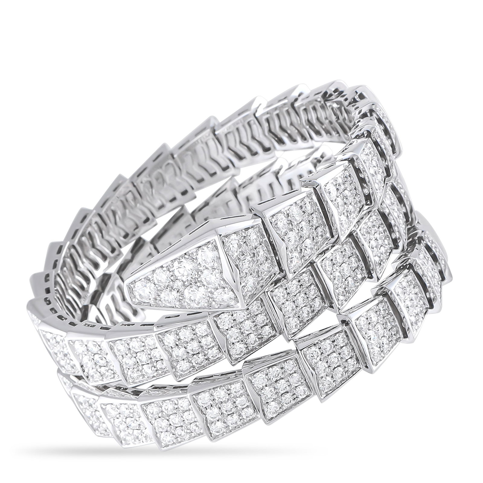 Bvlgari Serpenti Viper 18K White Gold Diamond Bracelet (1 of 4)