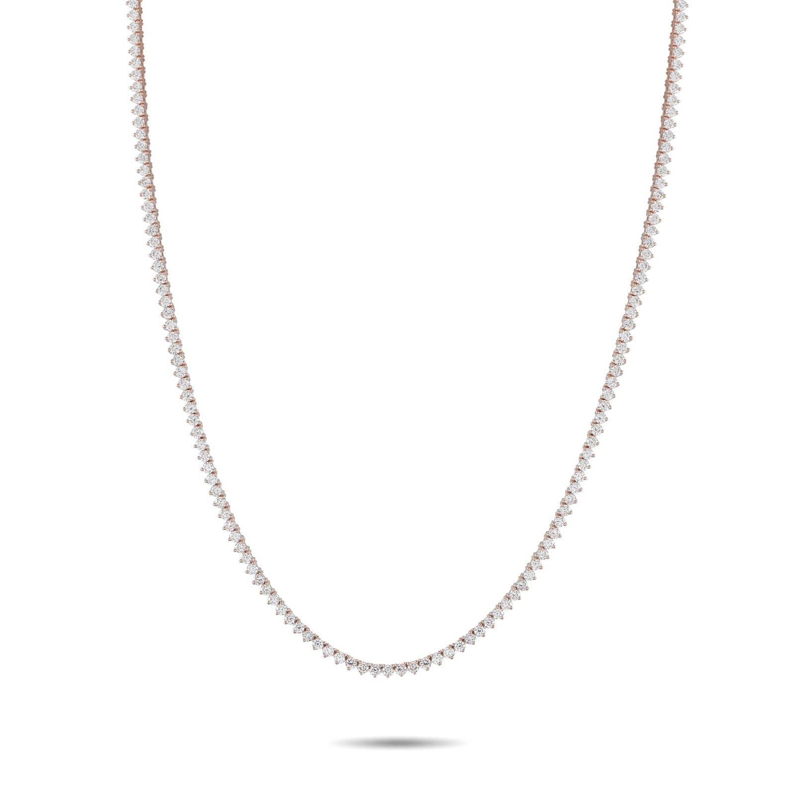 14K Rose Gold 7.57ct Lab-Grown Diamond Tennis Necklace (1 of 4)
