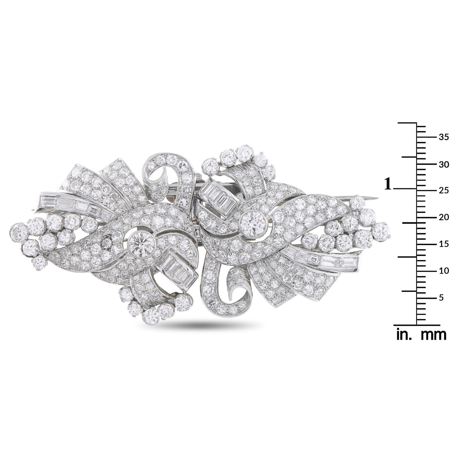 Platinum 8.25ct Diamond Brooch - 3
