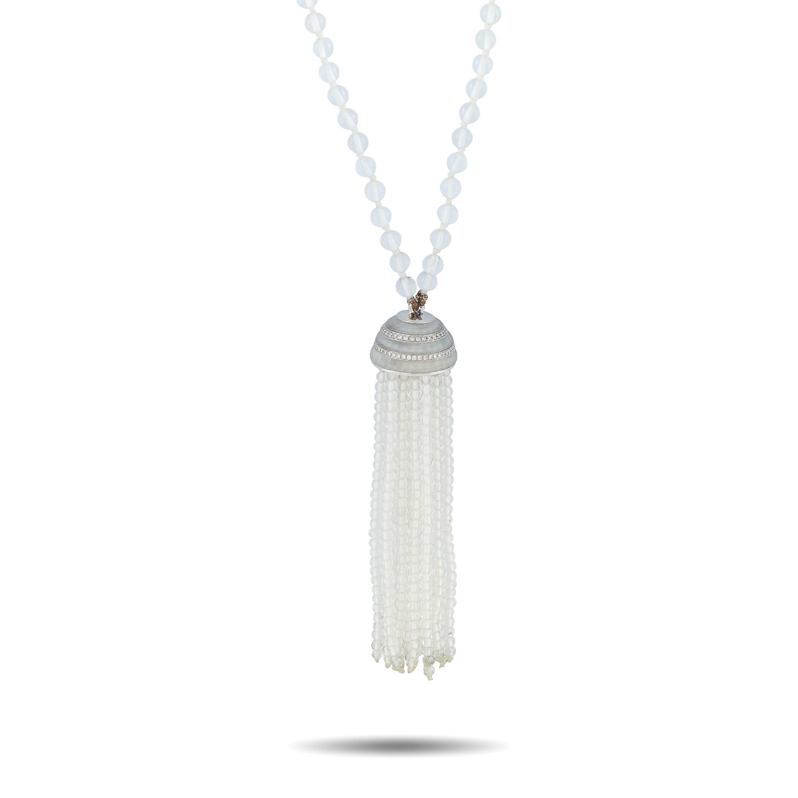 Ivanka Trump 18K White Gold Diamond and Crystal Tassel Necklace: This Ivanka Trump necklace is a chic luxury piece that will continually make a statement. At the center of this piece’s dramatic 38” chain, a tassel motif adds texture and movement to the over