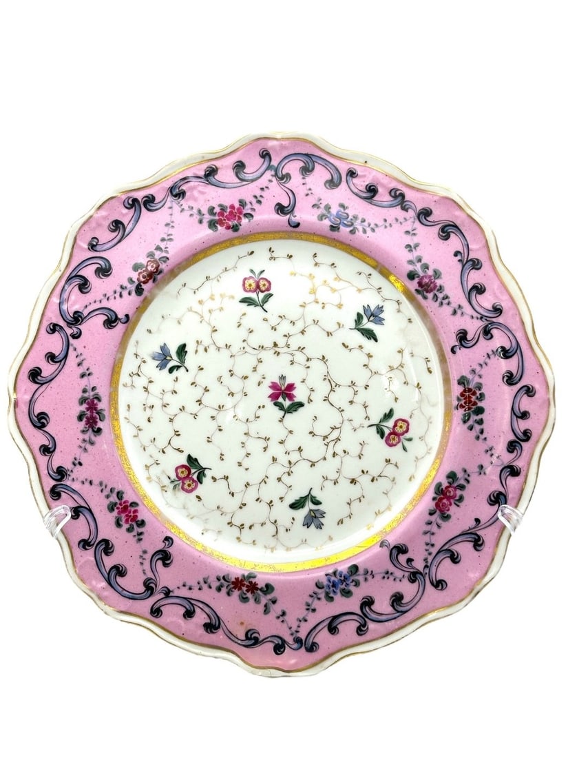 Antique Russian Popov Porcelain Pink Floral Painting Plate: Russian Antique Popov Porcelain Plate Hand painted Pink Floral Painting The Popov Manufactory was among the most important private manufacturers of hard-paste porcelain operating in Russia in the 19th