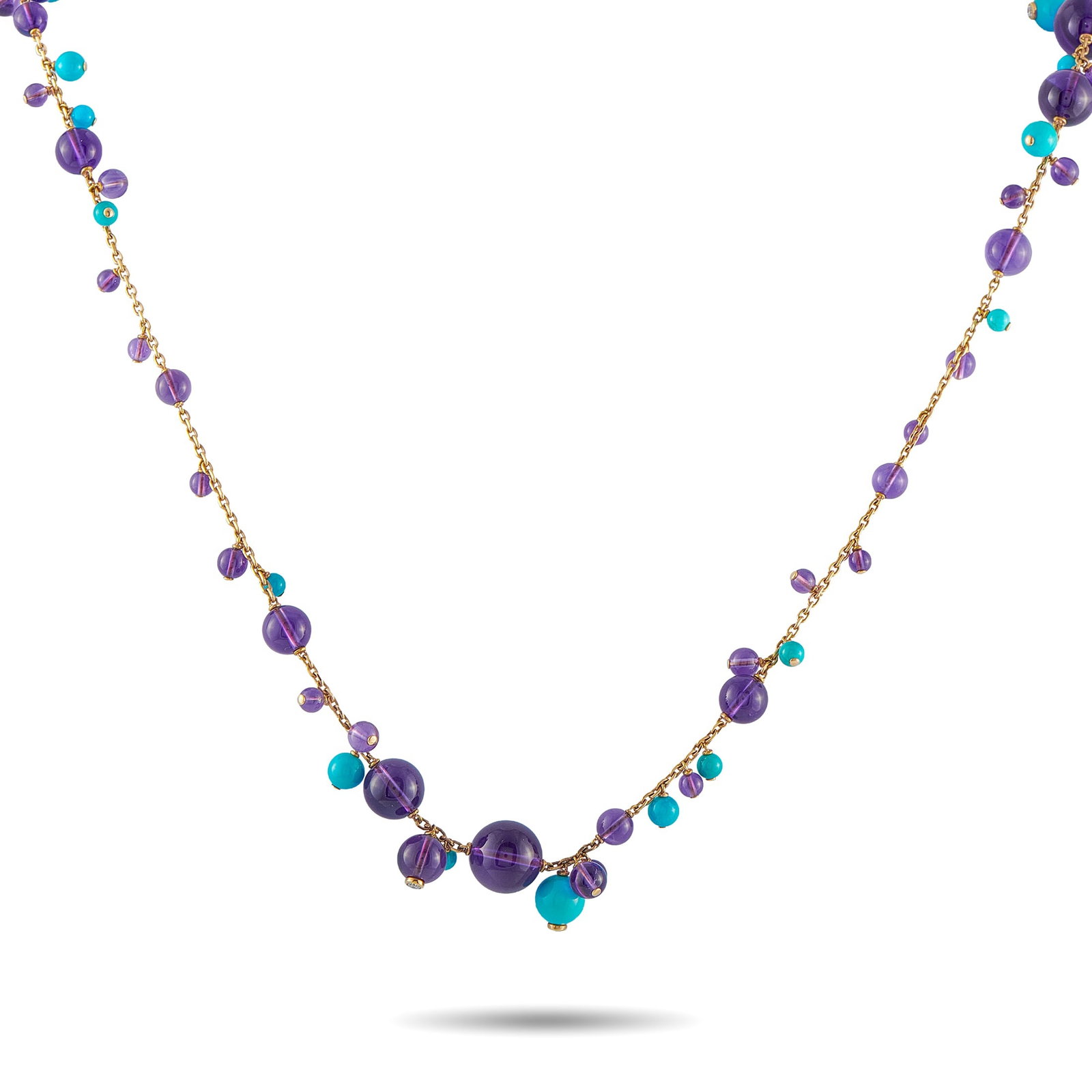 Cartier Delices de Goa 18K Rose Gold Multi-Gemstone Necklace: A playful design ensures that this Cartier Delices De Goa necklace will continually capture your imagination. Crafted from 18K Rose Gold, multicolored gemstones in an array of colors and sizes add dim