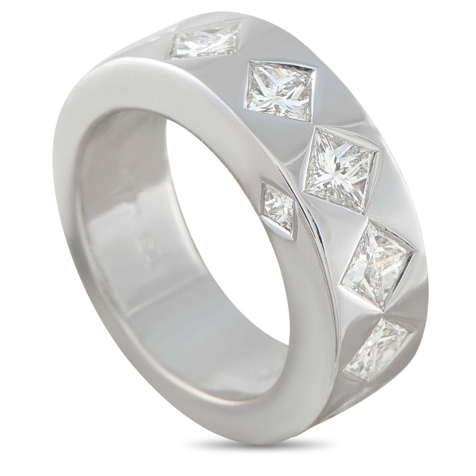 Chanel 18K White Gold 1.40ct Diamond Band: A sleek, contemporary design makes this Chanel ring a highly wearable luxury piece. Inset Diamonds with a total weight of 1.40 carats make it an elegant accessory that is ideal for any occasion. Set i
