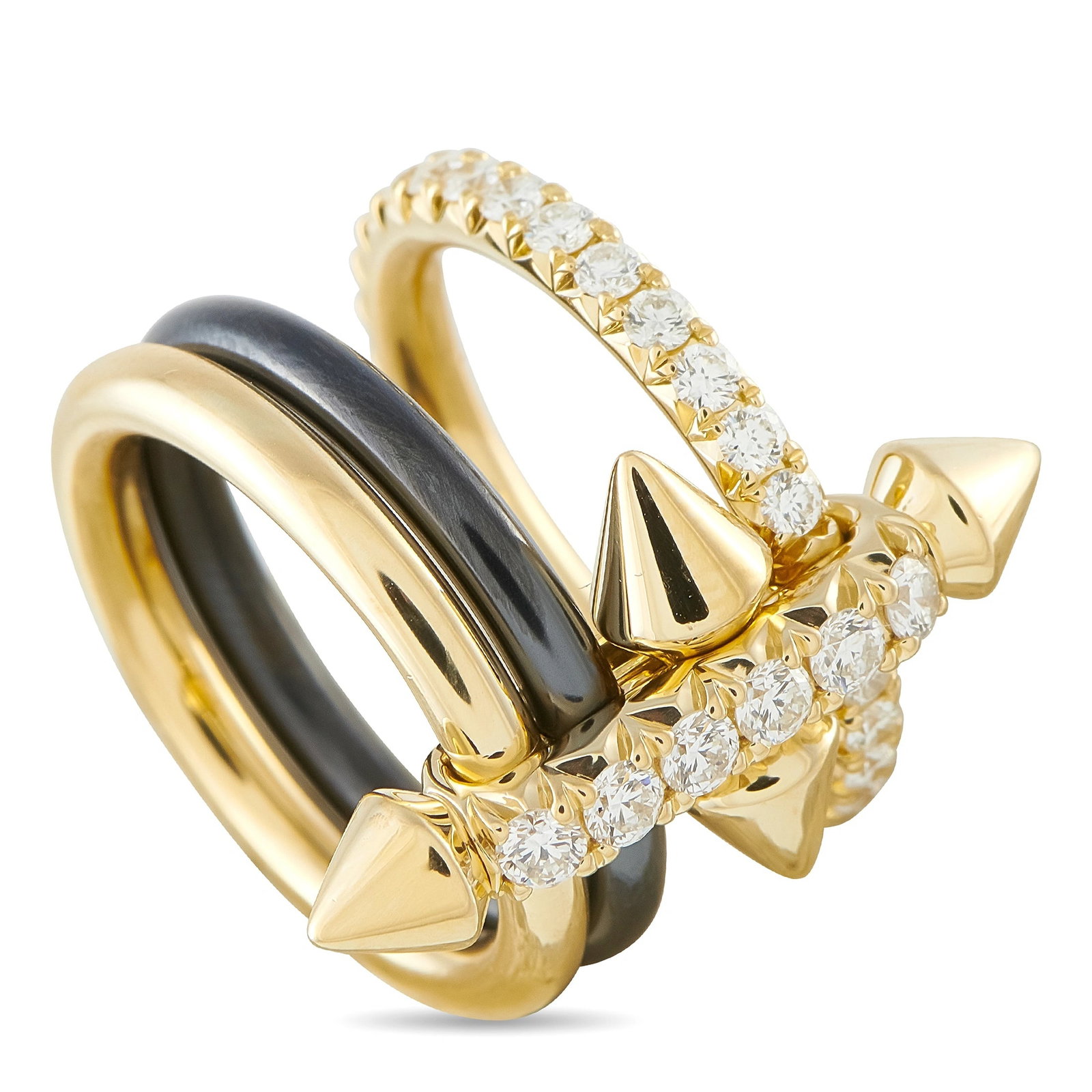 Tiffany & CO. Titan by Pharrell Williams 18K Yellow Gold and Titanium 1.14ct Diamond Ring (1 of 4)
