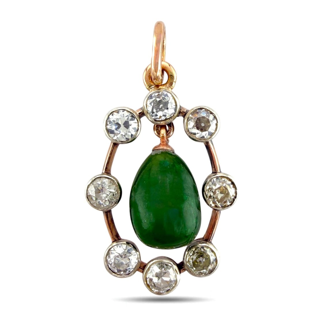 Faberge Imperial Russian 14K Rose Gold Imperial Russian 1.40ct Diamond Egg Pendant by Michael (1 of 6)