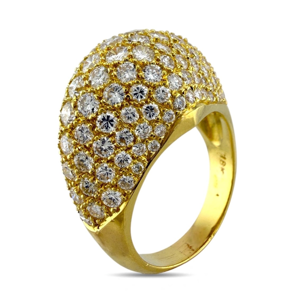 18K Yellow Gold Radiant Cascade 2.62ct Diamond Ring: 18K Yellow Gold Radiant Cascade 2.62 Carat Diamond Ring A striking expression of elegance and brilliance, this 18K yellow gold ring features a breathtaking cascade of 131 natural diamonds, totaling
